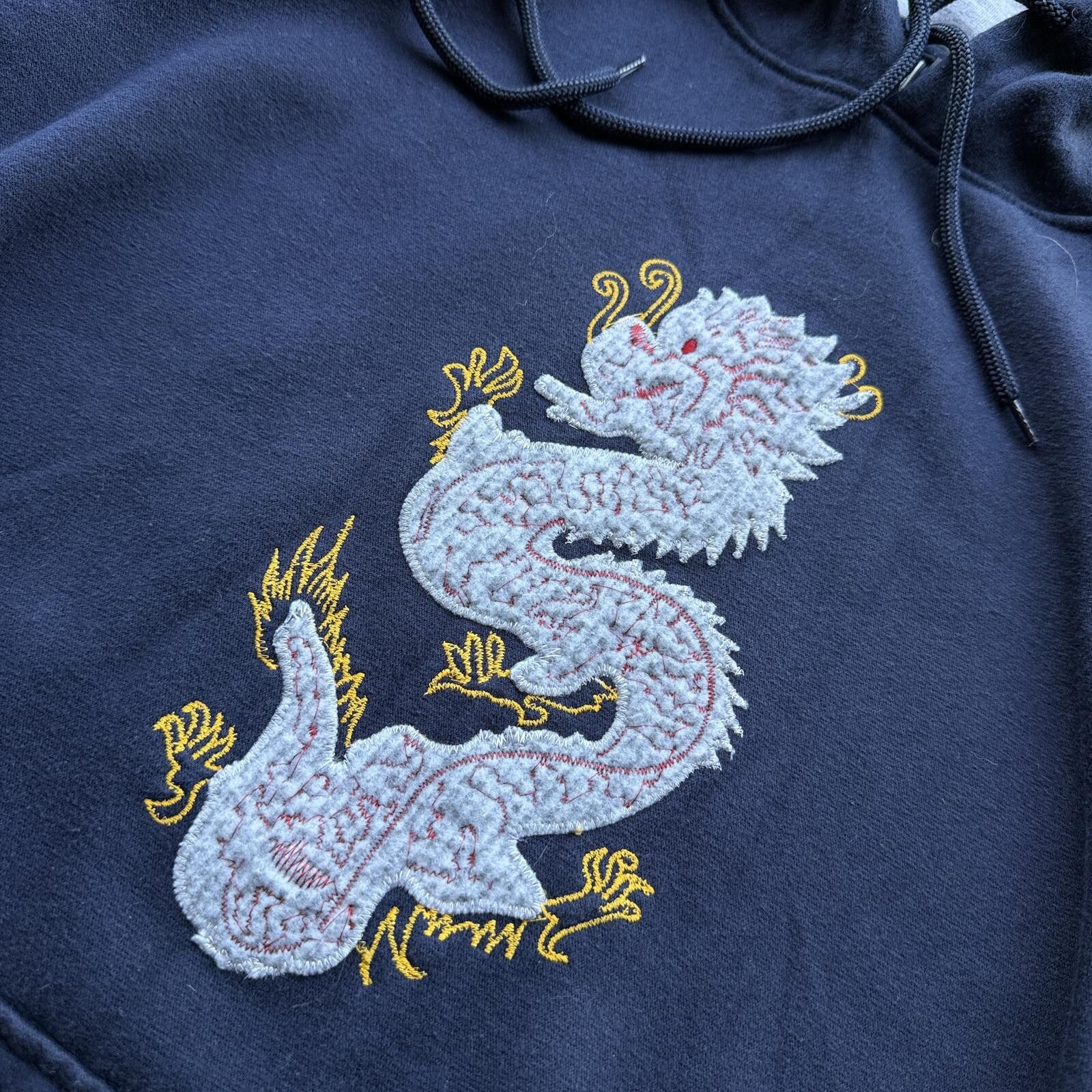 Other Vintage Y2K Dragon Embroidered Hoodie Distressed Grunge L Size US L / EU 52-54 / 3 - 3 Thumbnail