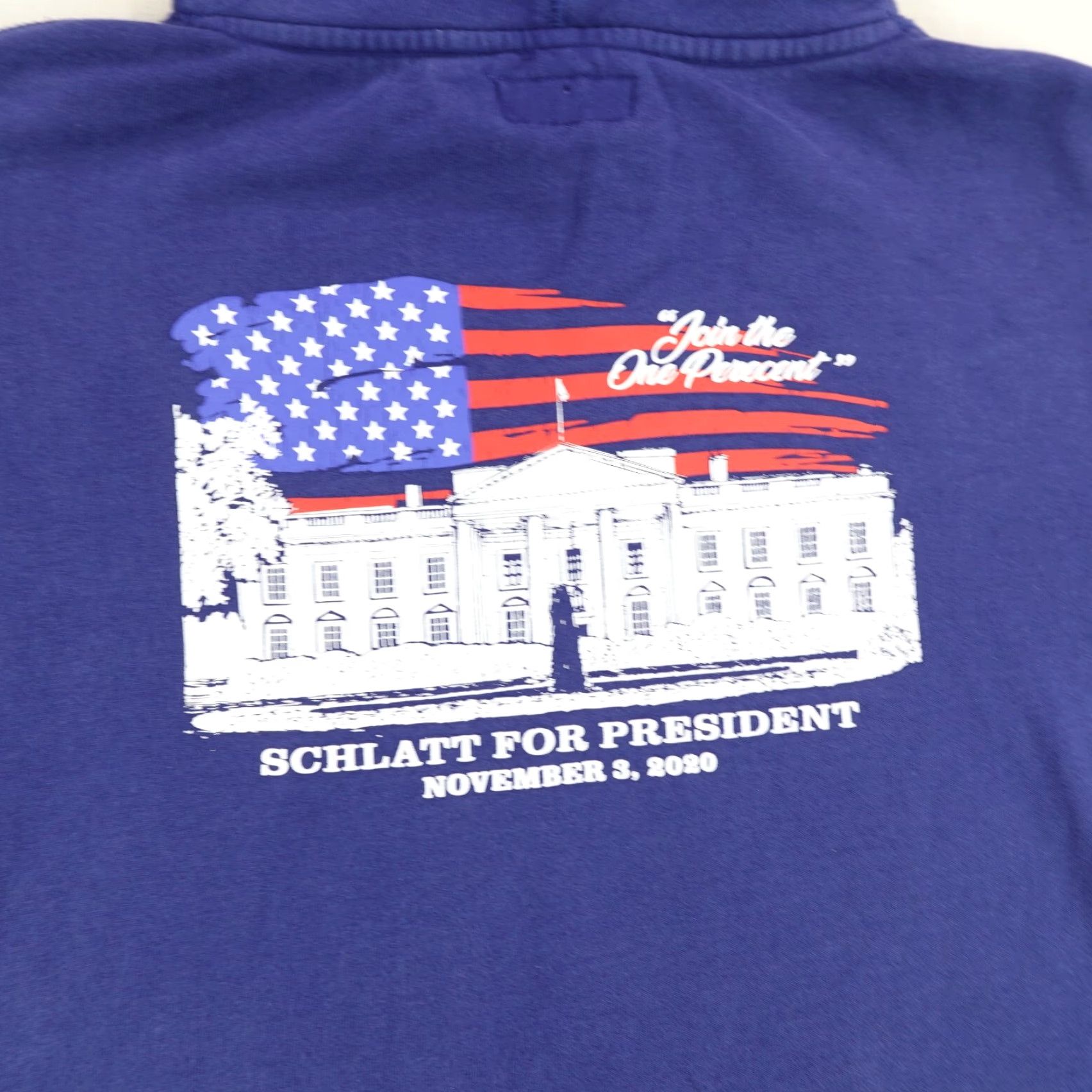 Vintage VINTAGE Schlatt Hoodie Pullover Men's Medium Blue Graphic Print 2020 Presidential Campaign Hooded Sweatshirt USA Size US M / EU 48-50 / 2 - 6 Thumbnail