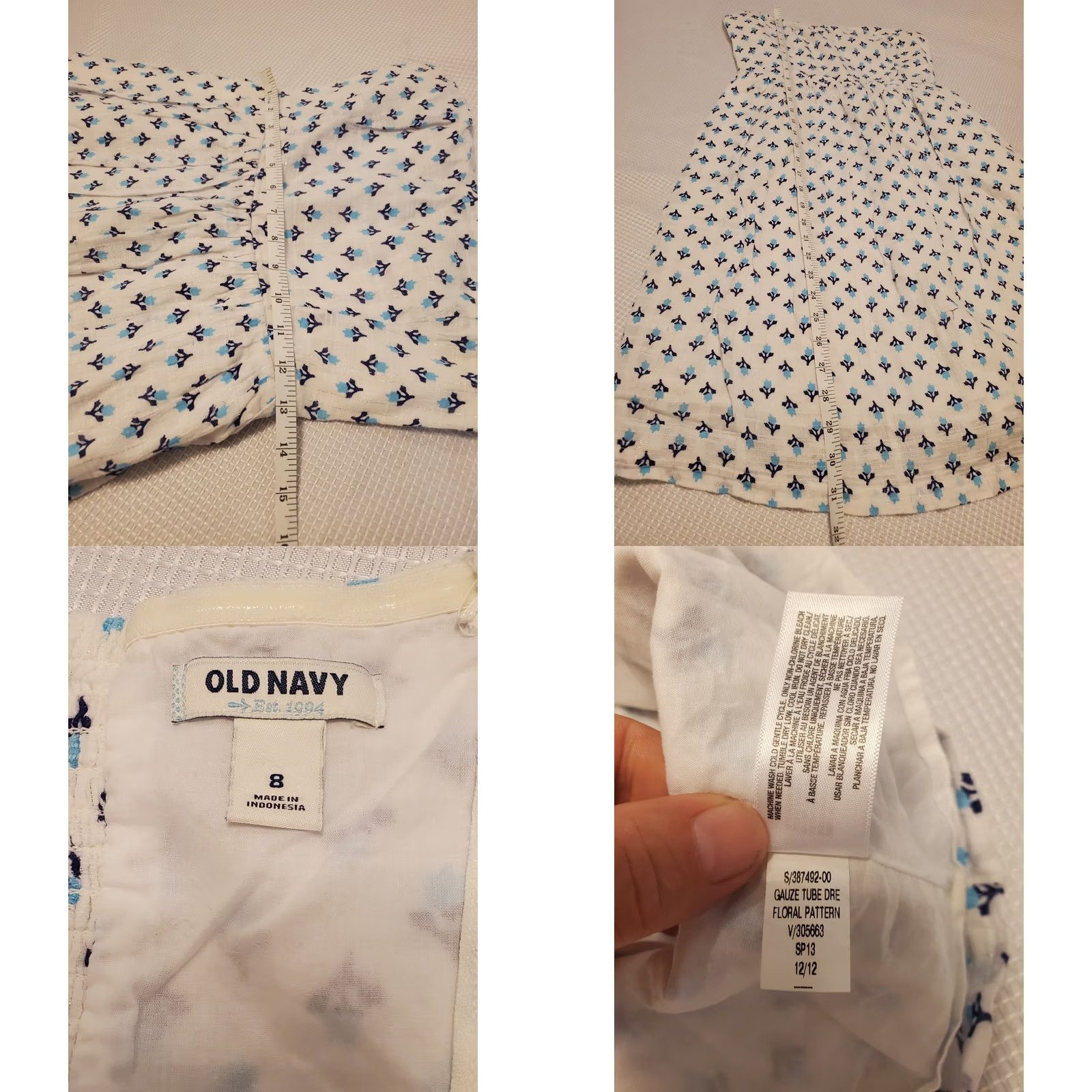 Old Navy Old Navy Womens Floral High Waist Gauze Tube Dress Side Zip Sz 8 Size M / US 6-8 / IT 42-44 - 8 Thumbnail