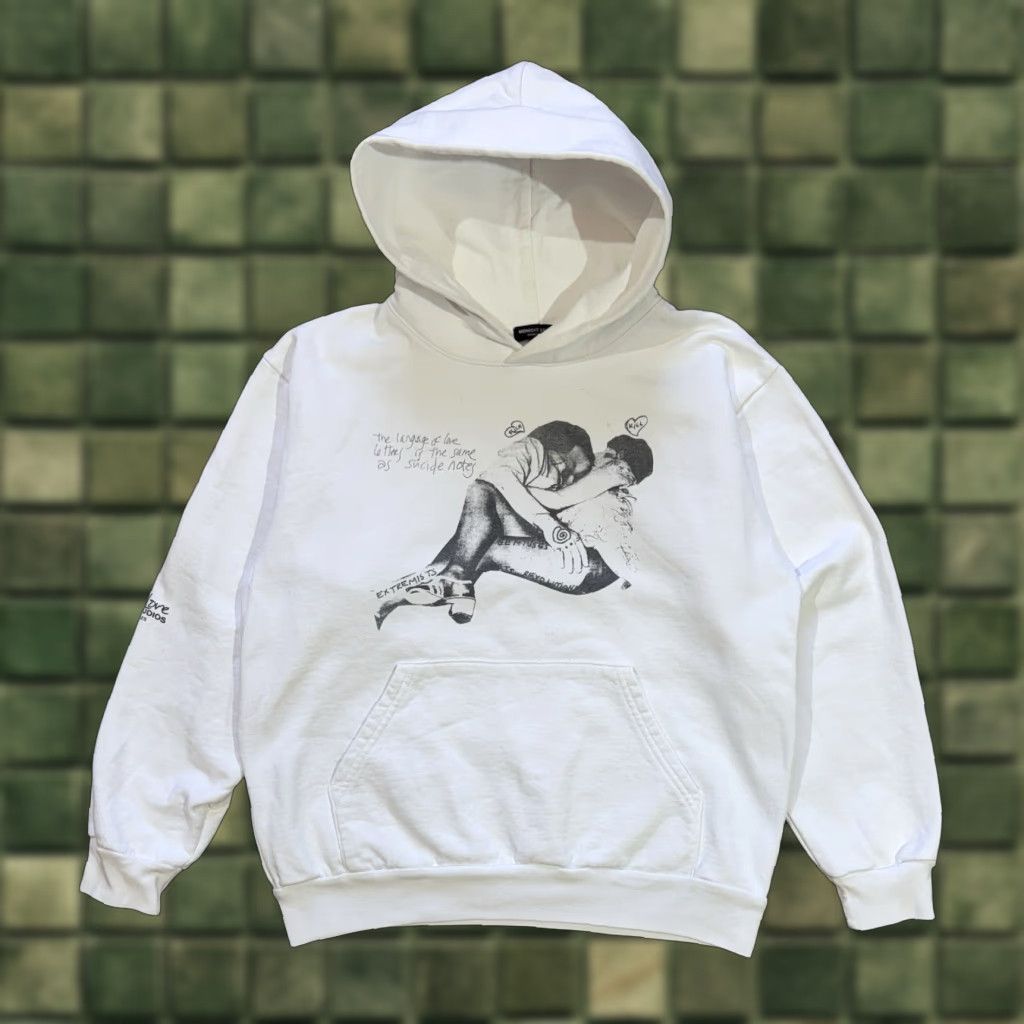 Midnight Studios Midnight Studios x Courtney Love SHANE GONZALES White Hoodie M (Size 2) Mens Pullover Modern Streetwear White Hoodie Size US M / EU 48-50 / 2 - 1 Thumbnail