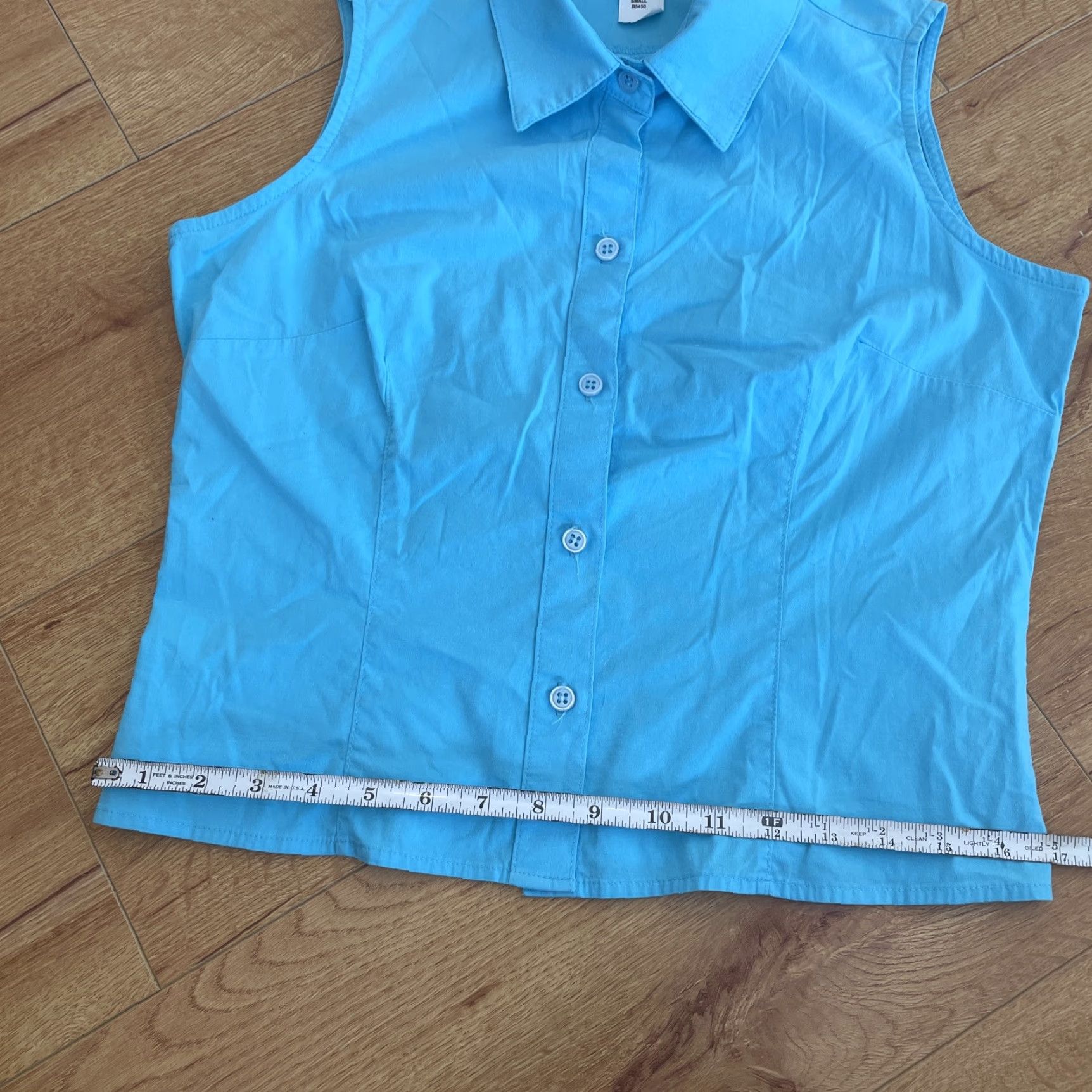 Altea VINTAGE Sharon Endick Vest Top Women’s Small Teal Blue 90s Sleeveless Button-Up Y2K, Casual, Cotton Blend, Blue, 90s, Bohemian, Women, Small Size S / US 4 / IT 40 - 5 Thumbnail
