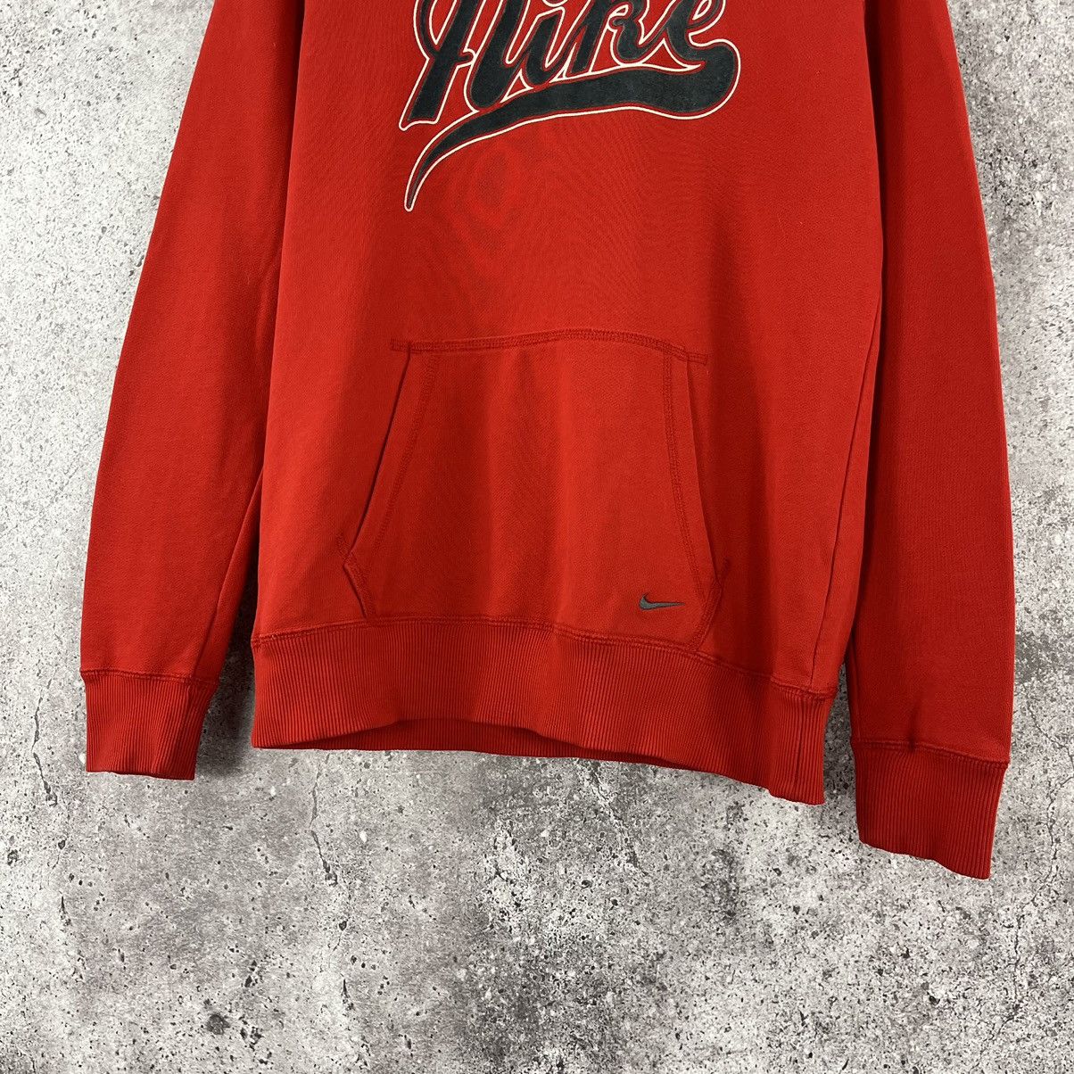 Nike × Vintage Vintage 2000s Nike Hoodie Big Logo Swoosh Embroidery Red Size L / US 10 / IT 46 - 3 Thumbnail