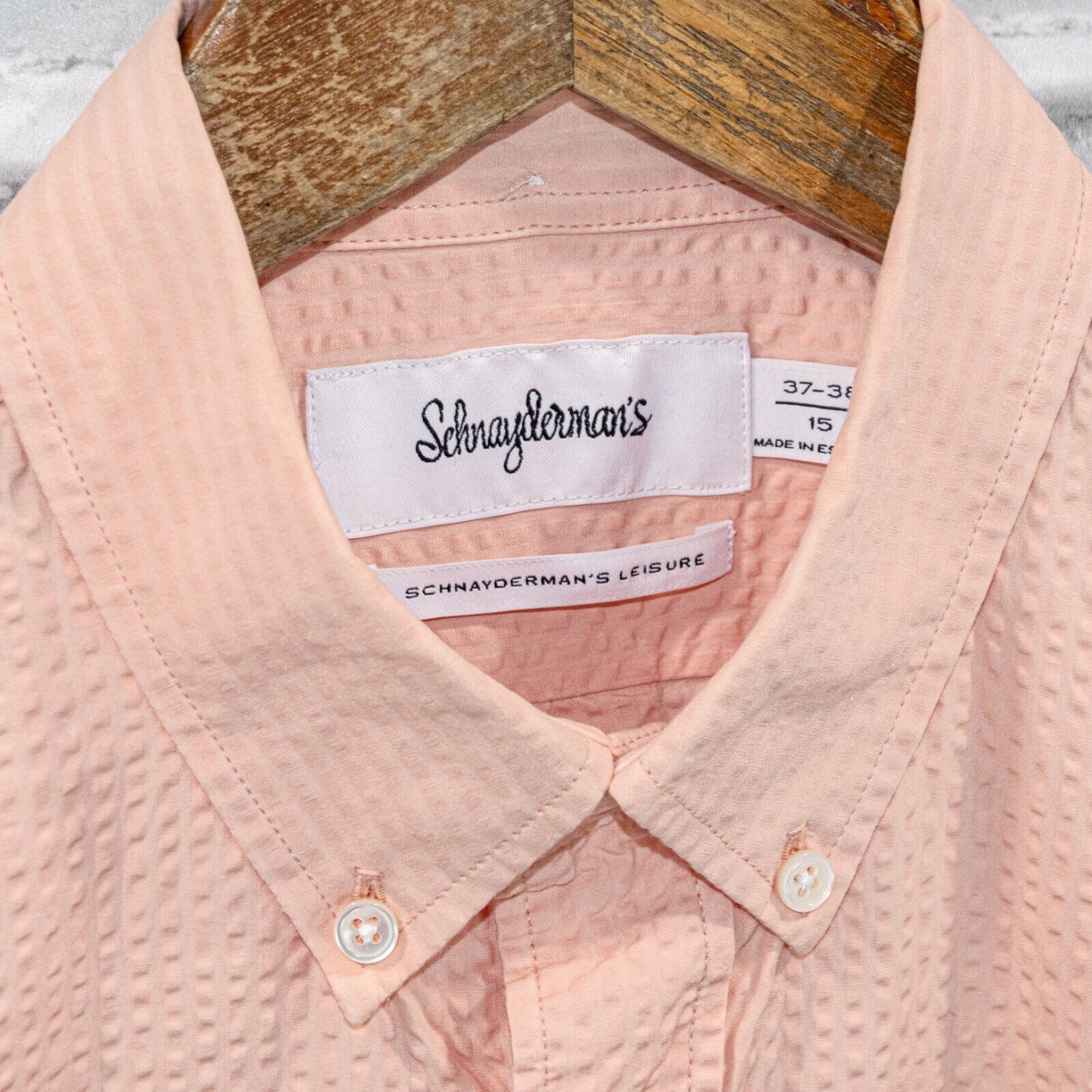 Schnaydermans schnayderman's Seersucker One in Pink Button Down Shirt Size US M / EU 48-50 / 2 - 2 Thumbnail