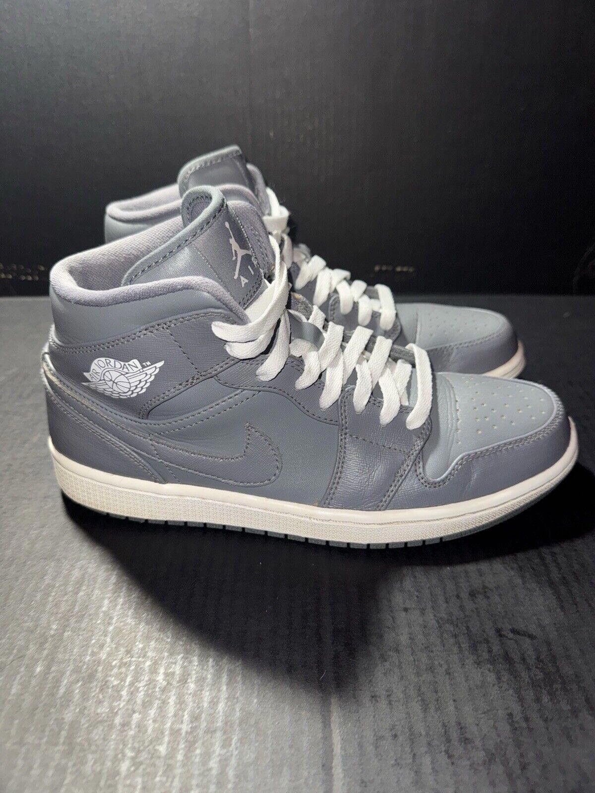 Nike Air Jordan 1 Mid Cool Grey White - 554724-003 - Sz 9.5