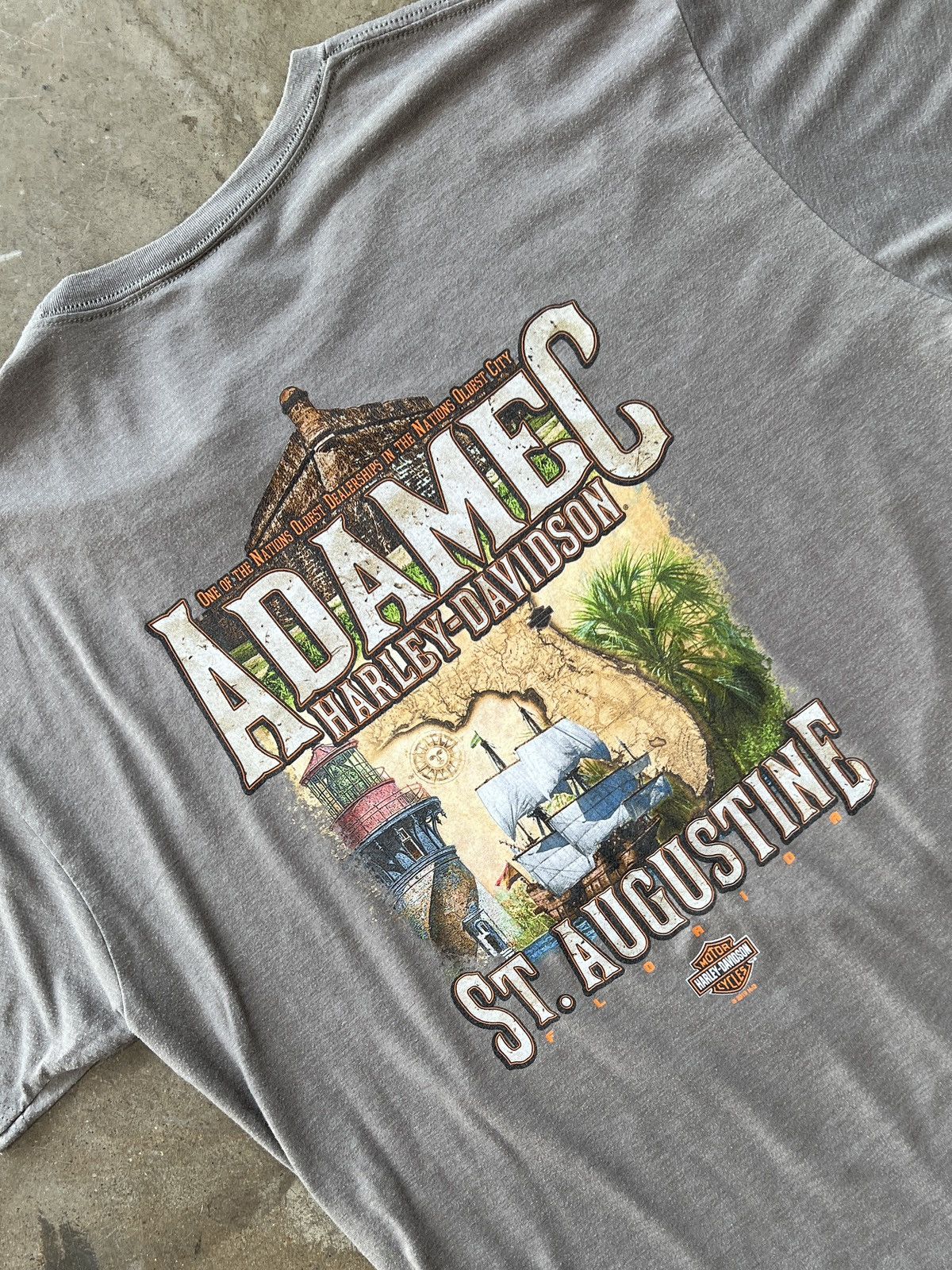 Harley Davidson × Vintage Vintage Harley Davidson Map Florida Motorcycle Tee XXL Size US XXL / EU 58 / 5 - 1 Thumbnail