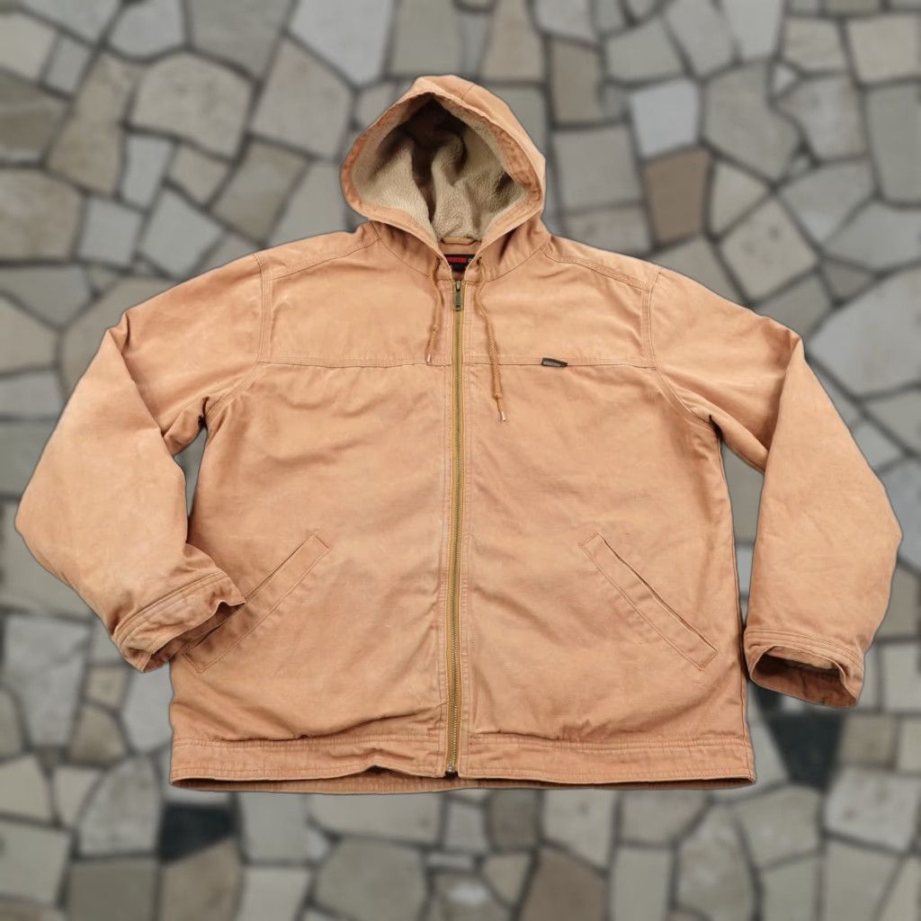 Vintage Wolverine Jacket Large Mens Brown Canvas Sherpa Lined Chore Work Coat Zip Up Size US L / EU 52-54 / 3 - 1 Thumbnail