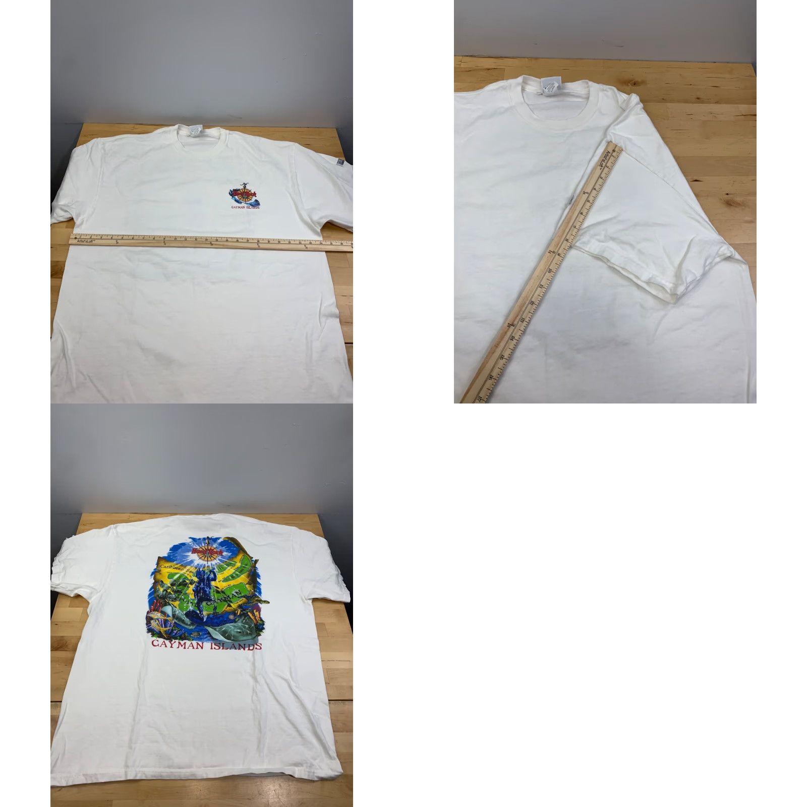 Hard Rock Cafe VINTAGE Hard Rock Cafe Heavy Tee Mens XL White Cayman Islands Ocean Fish 11191 Shirt Mens XL White Ocean Fish 90s Size US XL / EU 56 / 4 - 8 Thumbnail