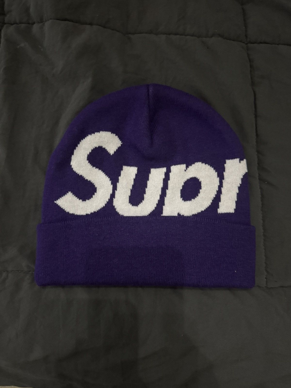 Supreme Supreme Big Logo Beanie - Purple Size ONE SIZE - 2 Thumbnail