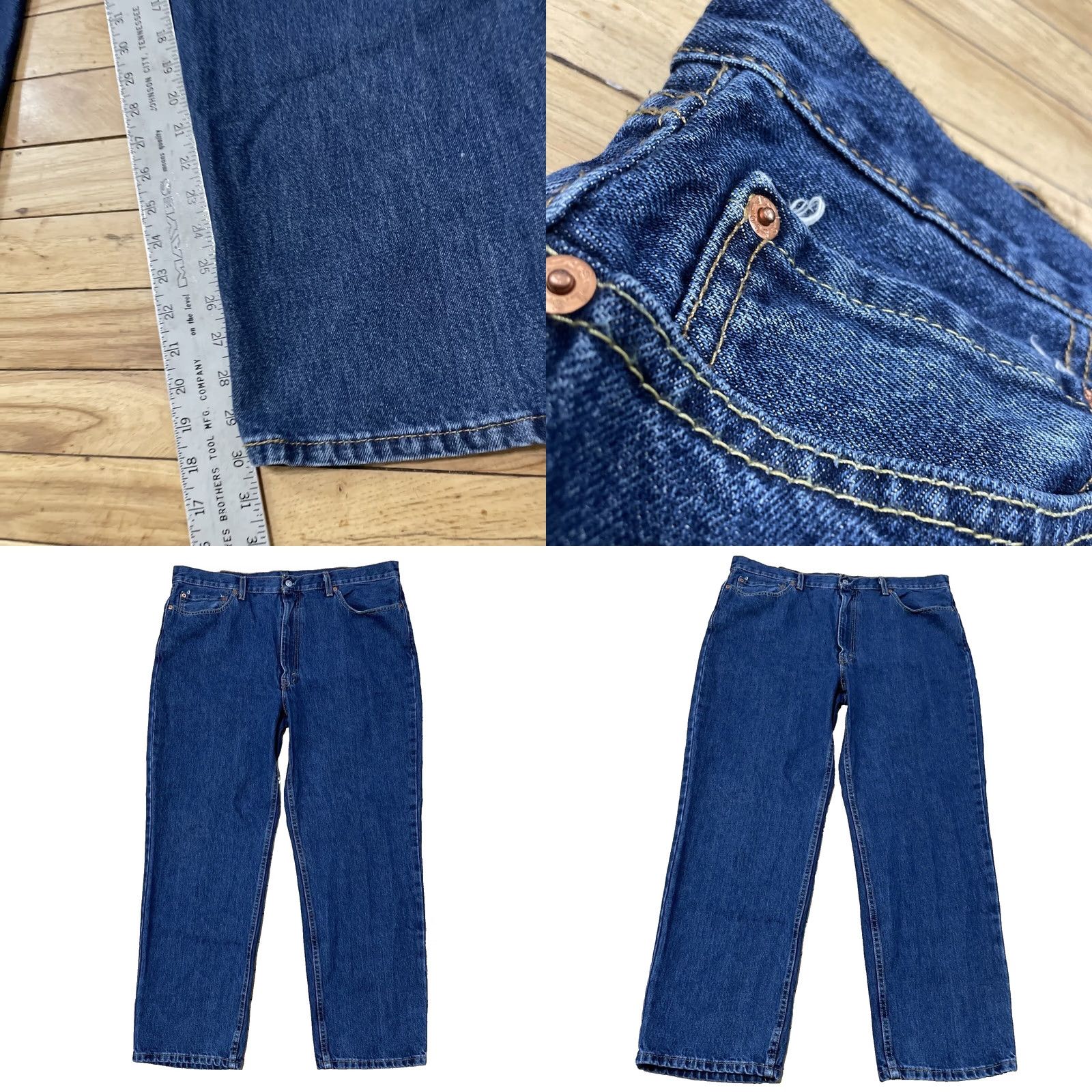 Levi's VINTAGE Levi's 550 Jeans Men 40x30 Dark Blue Denim Baggy Wide 90s Hip Hop Straight Relaxed Classic Blue Mens Size US 40 / EU 56 - 9 Thumbnail