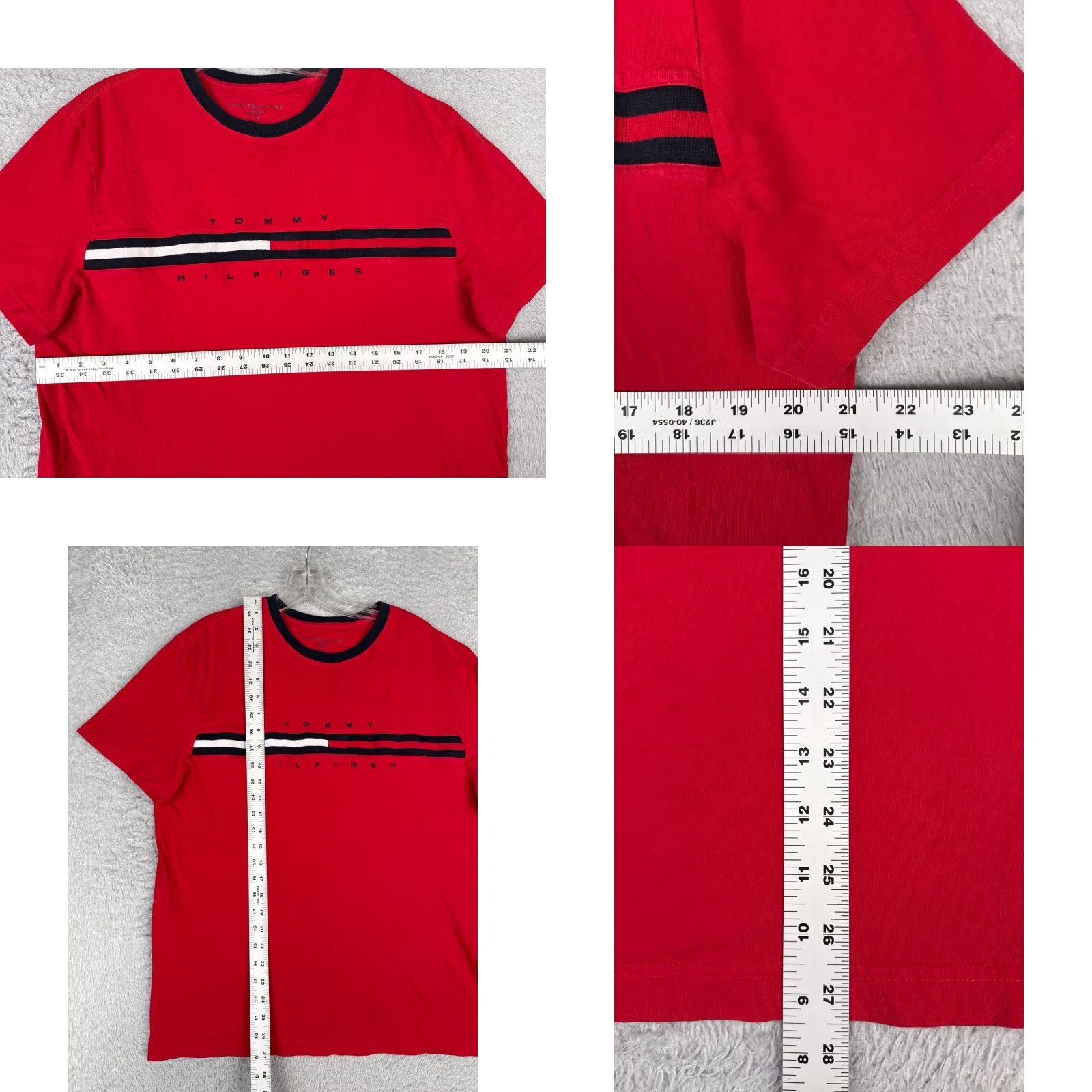 Tommy Hilfiger Tommy Hilfiger Shirt Adult Large Red Crew Neck Short Sleeve 100% Cotton Men's T-Shirt Size US L / EU 52-54 / 3 - 8 Thumbnail