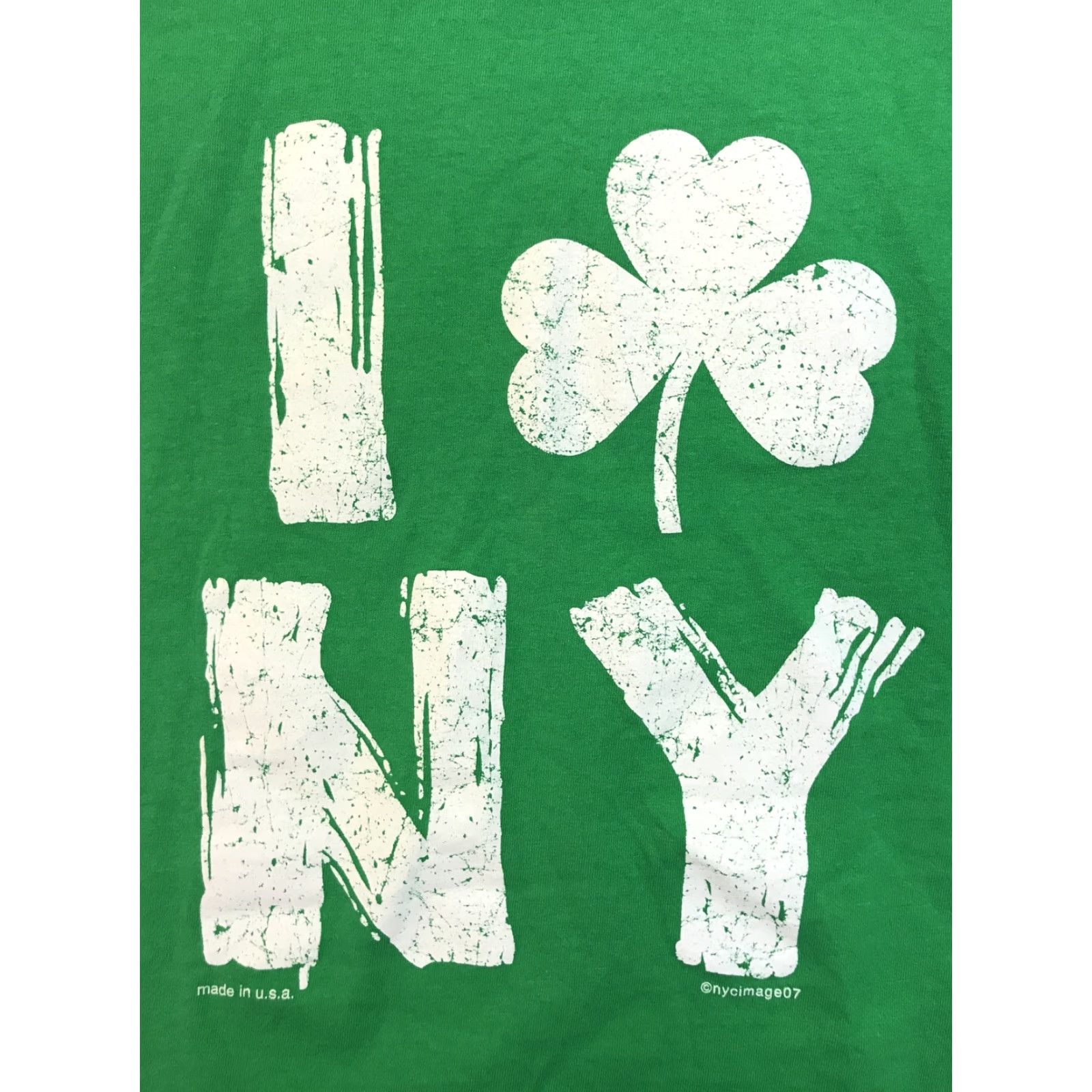 Fruit Of The Loom VINTAGE St Patrick’s Day I love NY New York T Shirt Sz Medium Shamrock Irish Shirt Mens M Green Size US M / EU 48-50 / 2 - 2 Thumbnail