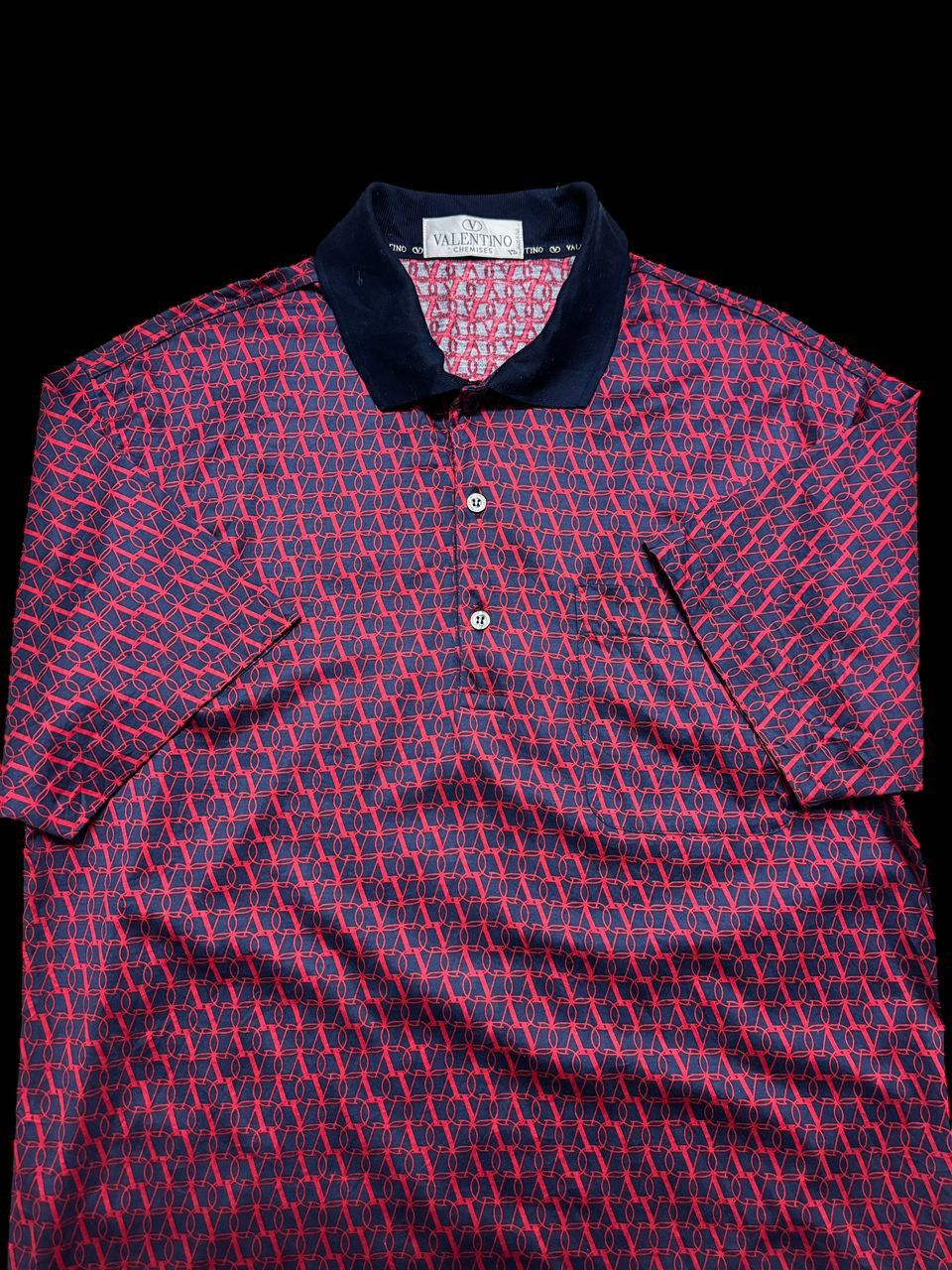 Valentino 💥Rare💥Vintage 1990s Valentino Chemises Oblique Monogram Polo Size US M / EU 48-50 / 2 - 2 Thumbnail
