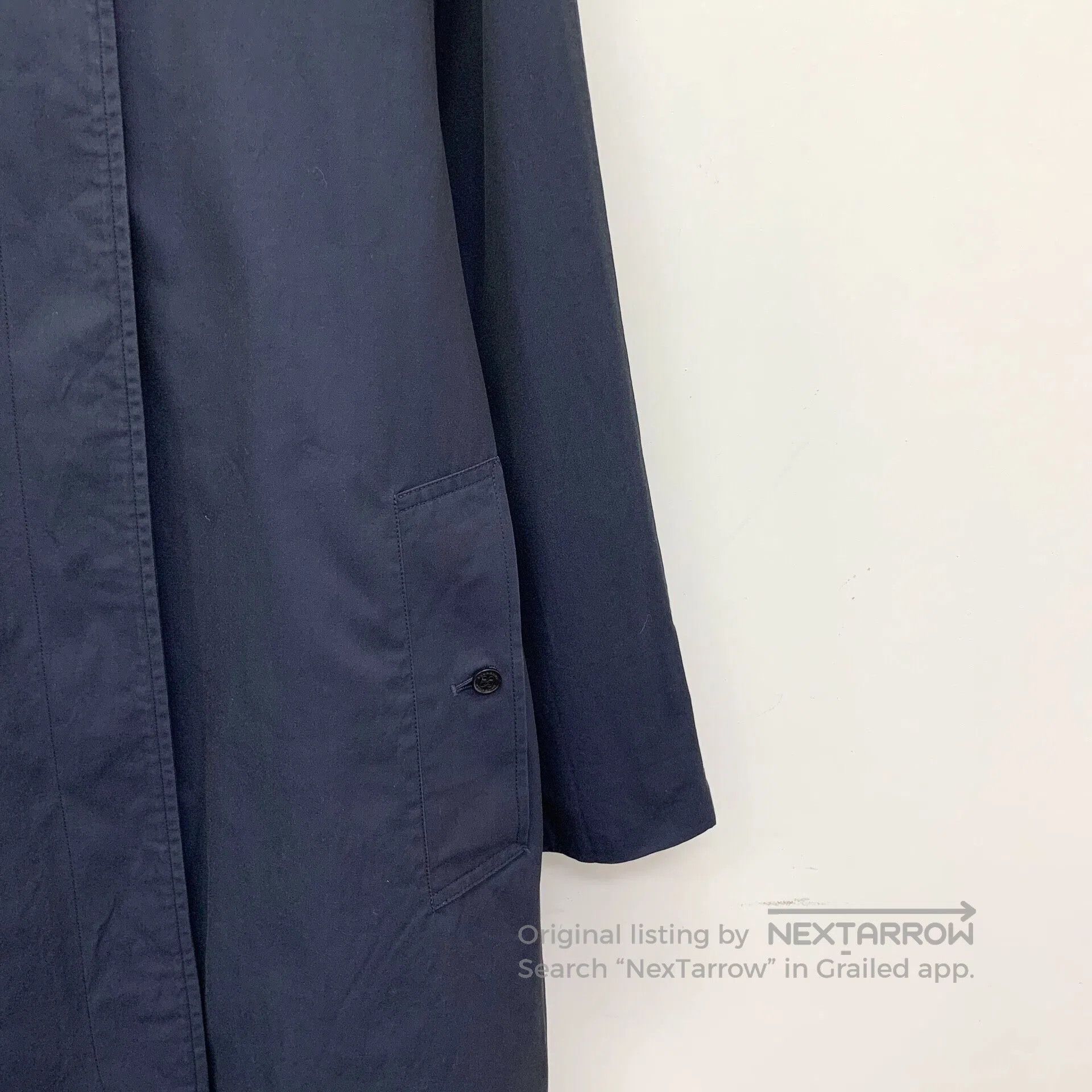 Burberry Burberry Dark Blue Cotton Collar Long Sleeve Belted Trench Size XS / US 0-2 / IT 36-38 - 4 Thumbnail