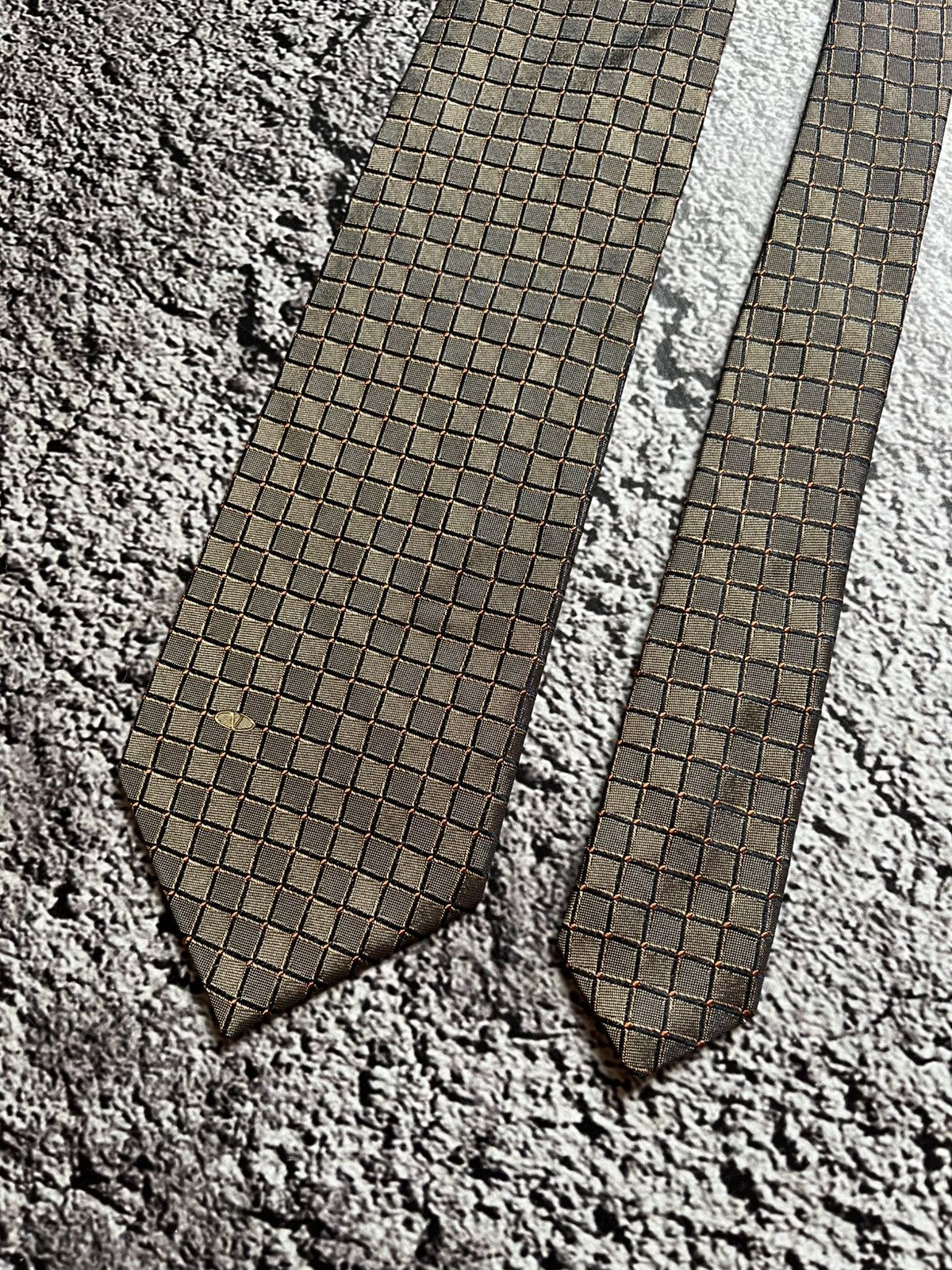 Valentino Valentino Silk Tie Grid Pattern Size ONE SIZE - 3 Thumbnail
