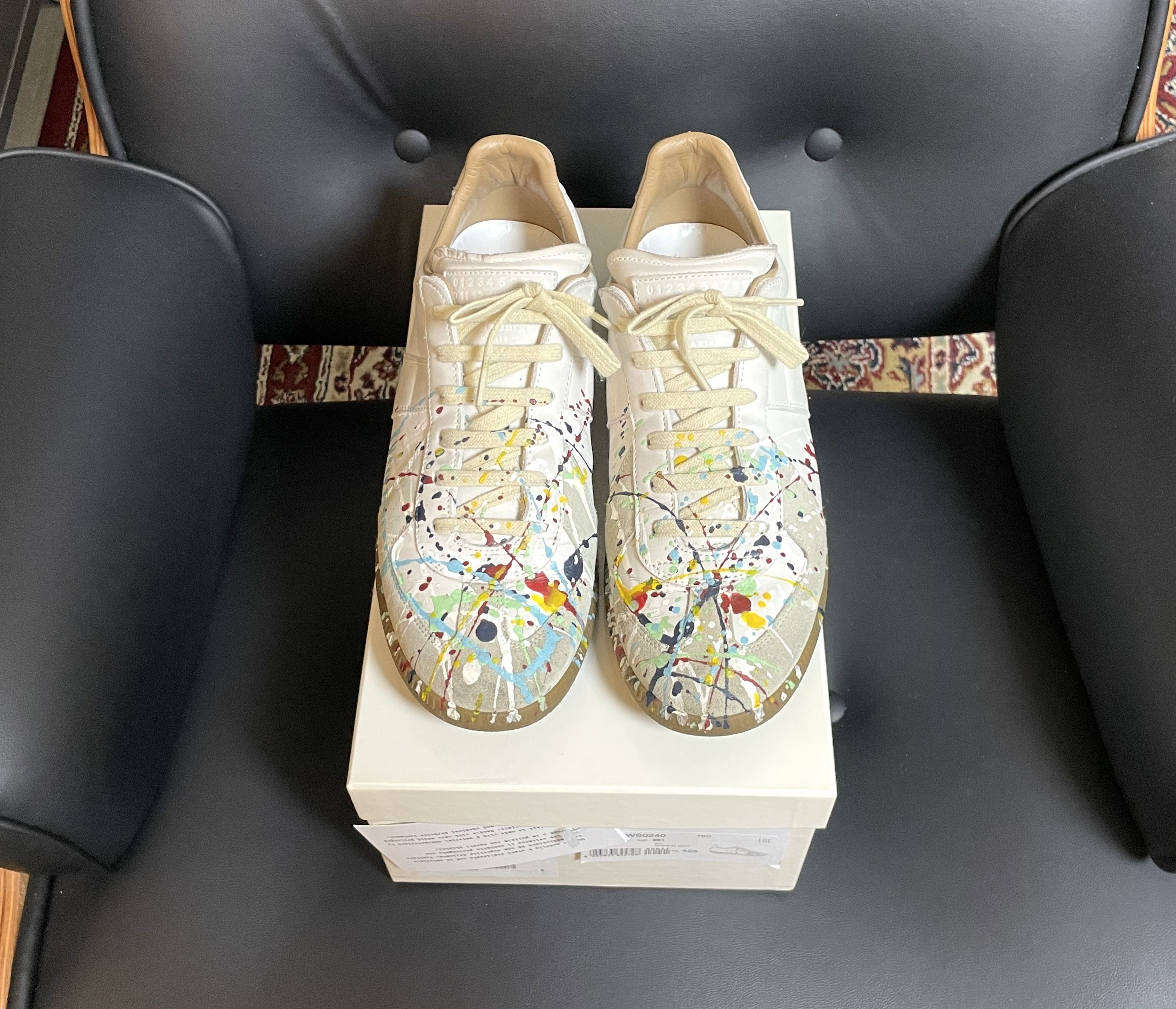 Maison Margiela Maison Margiela GAT (Paint Splatter White) Size US 9.5 / EU 42-43 - 3 Thumbnail