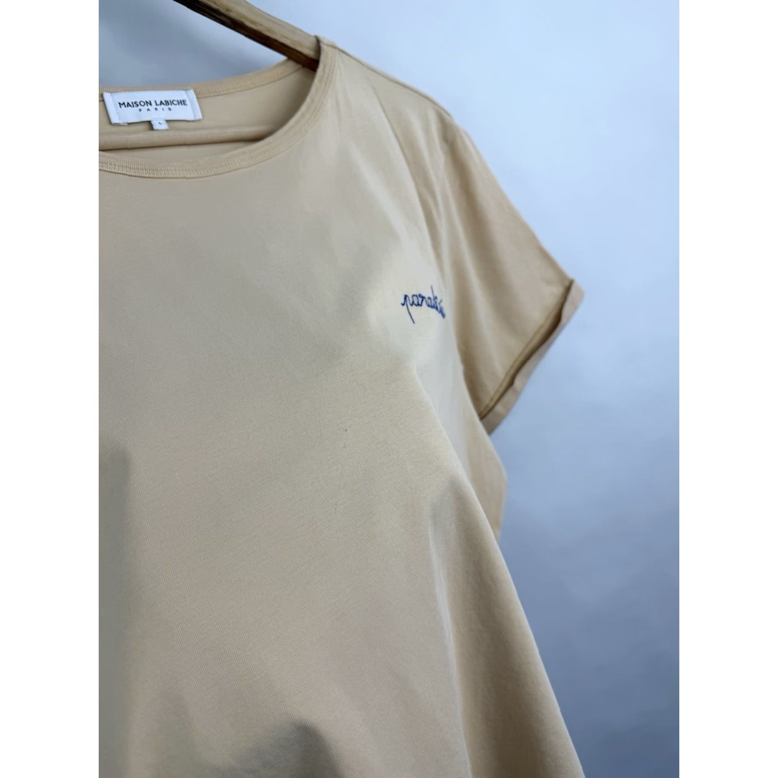 Maison Labiche Maison Labiche Paris Paradiso Luxury T-Shirt Retro Beige Mens L Color Beige Size US L / EU 52-54 / 3 - 7 Thumbnail