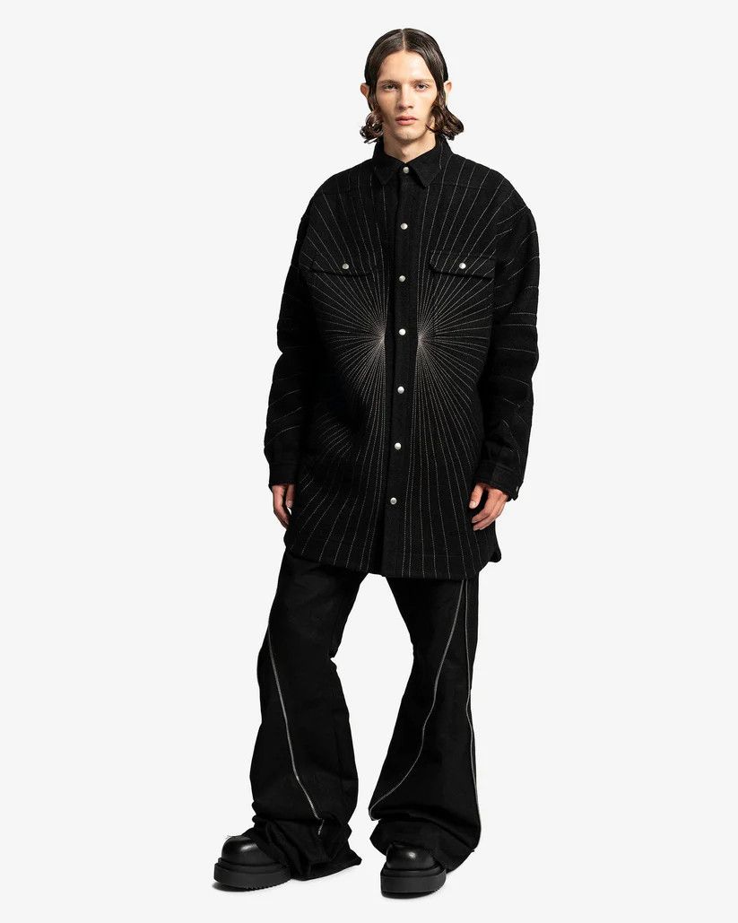Rick Owens o1s1v1r1oon0925 Oversized Outershirt in Black Size US L / EU 52-54 / 3 - 3 Thumbnail