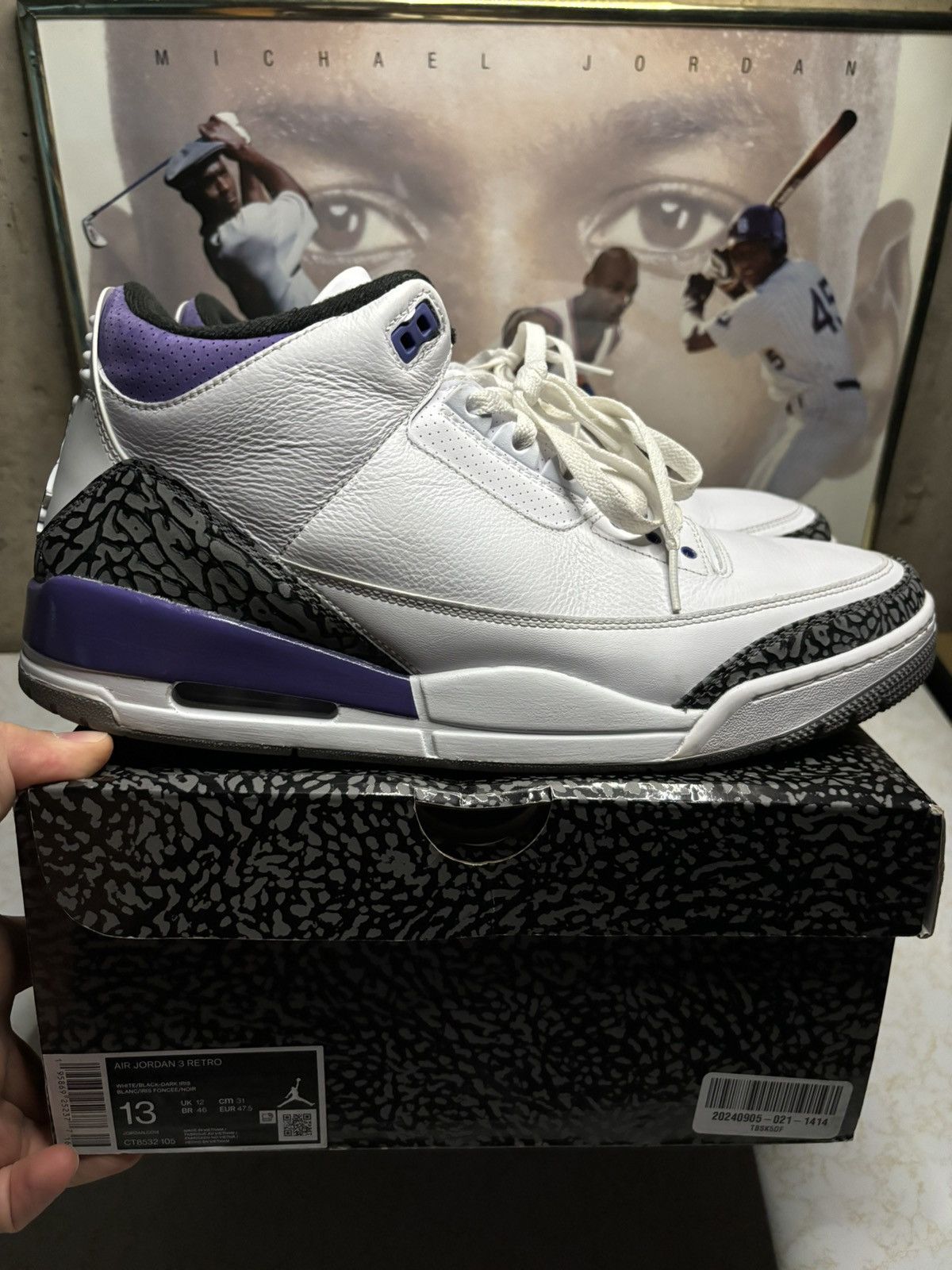 Jordan Brand Air Jordan 3 Retro Iris Size US 13 / EU 46 - 1 Thumbnail