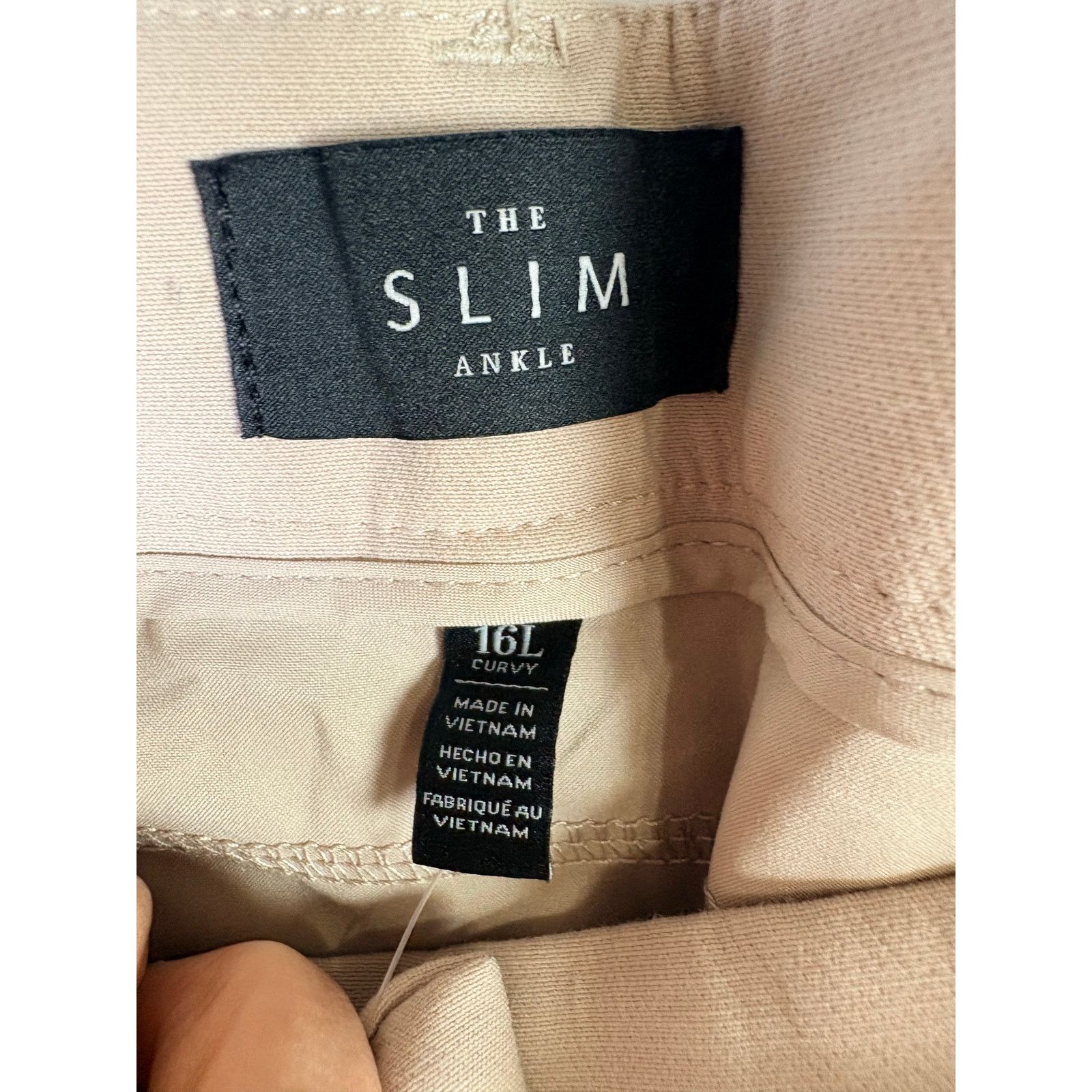 White House Black Market 1095 WHBM Beige Curvy Slim Ankle Pants 16L Minimal Office Size 38" / US 16 / IT 52 - 3 Thumbnail