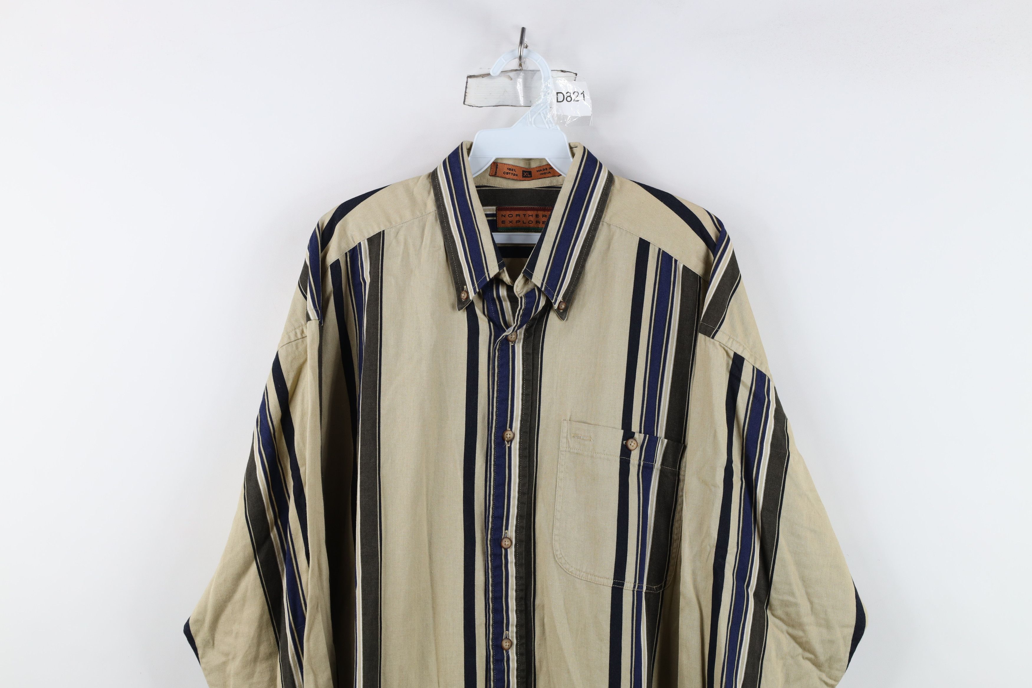 Vintage Vintage 90s Streetwear Block Collared Button Down Shirt Size US XL / EU 56 / 4 - 2 Thumbnail