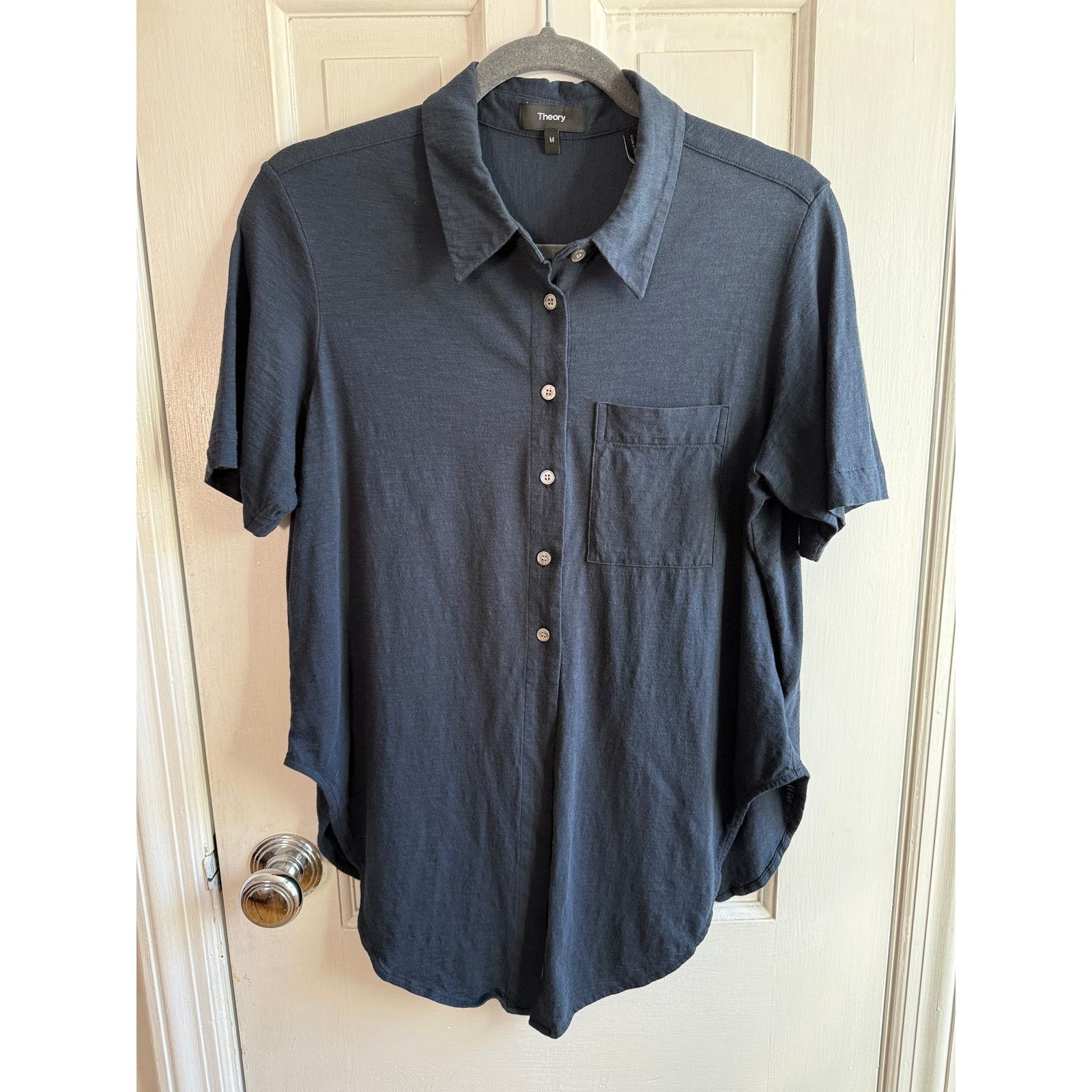 Theory Theory Men's Short-Sleeve Button-Down Shirt-(Dark Gray) -Med Size US M / EU 48-50 / 2 - 2 Thumbnail