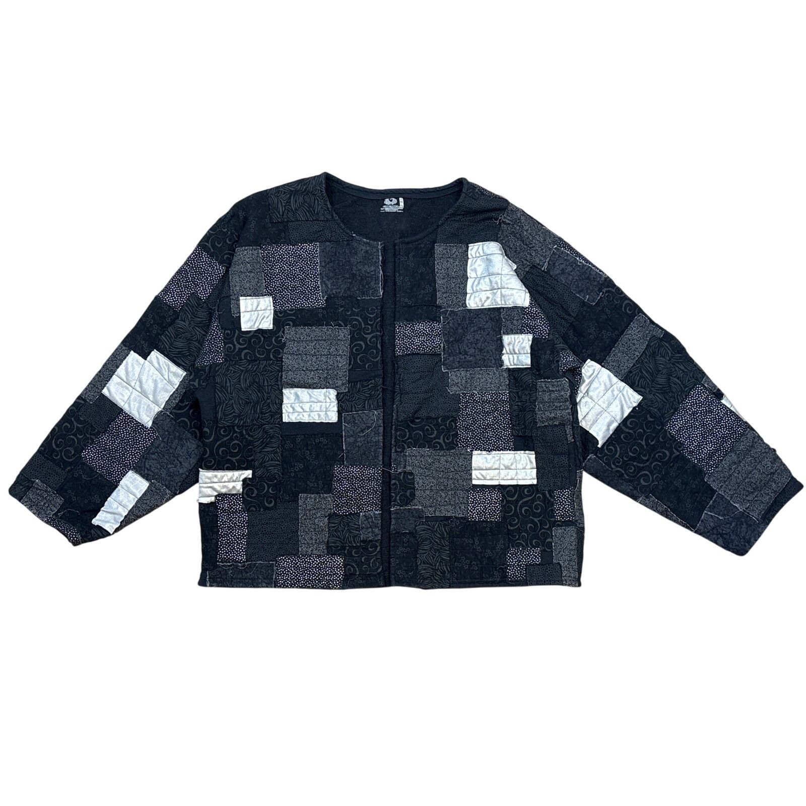 Handmade Vintage 90s handmade patchwork quilt sweatshirt open sweater Size M / US 6-8 / IT 42-44 - 1 Thumbnail