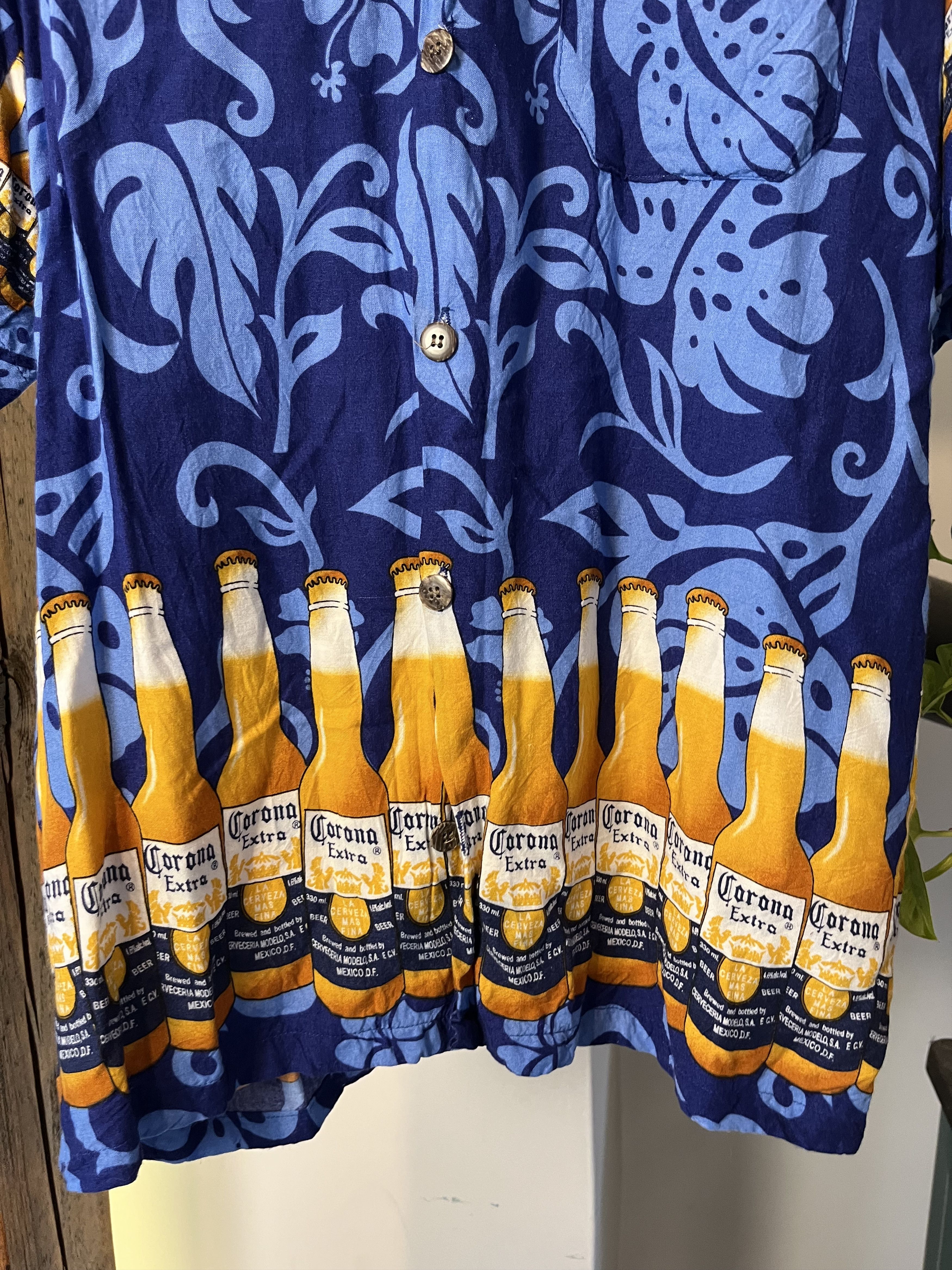 Vintage Vintage 90s y2k Corona Extra Beer Havaiian Crazy Shirt Size US XL / EU 56 / 4 - 6 Thumbnail