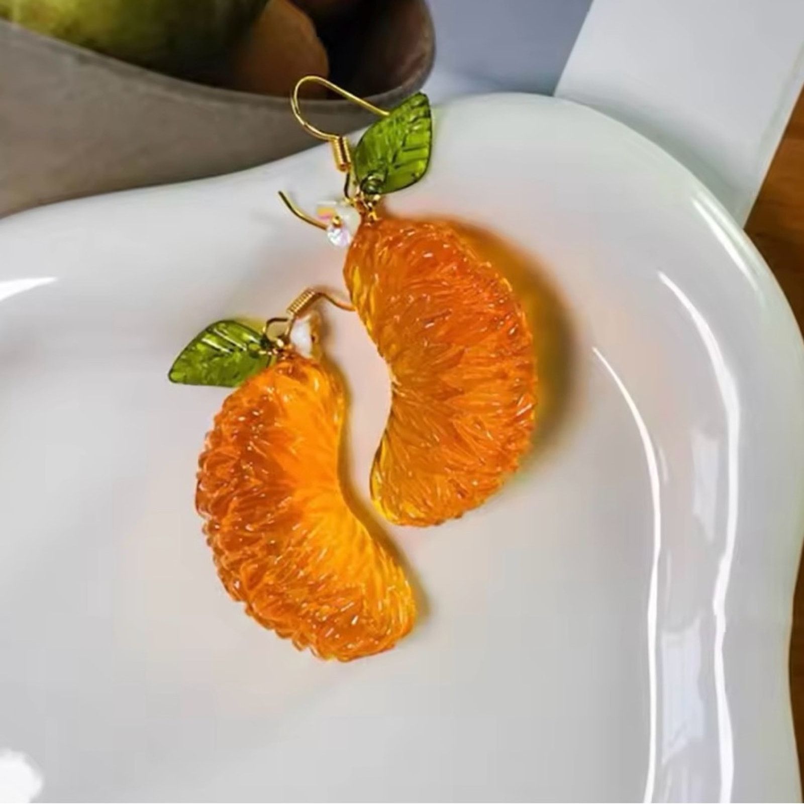 Other Orange sliced earrings fruit jewelry earrings Size ONE SIZE - 1 Thumbnail