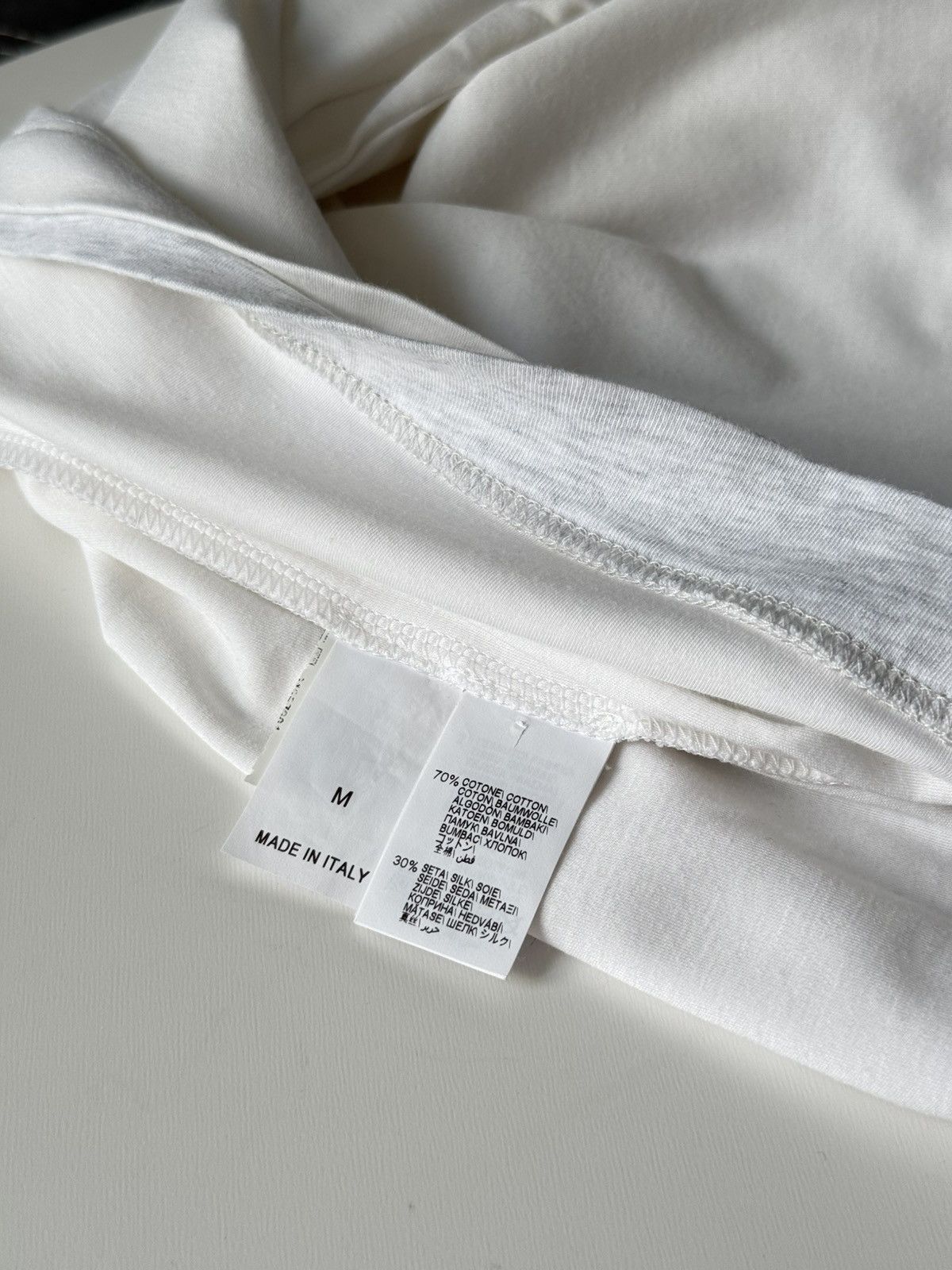 Brunello Cucinelli Brunello Cucinelli Silk White Crew Neck T-Shirt Cotton Size US M / EU 48-50 / 2 - 12 Thumbnail