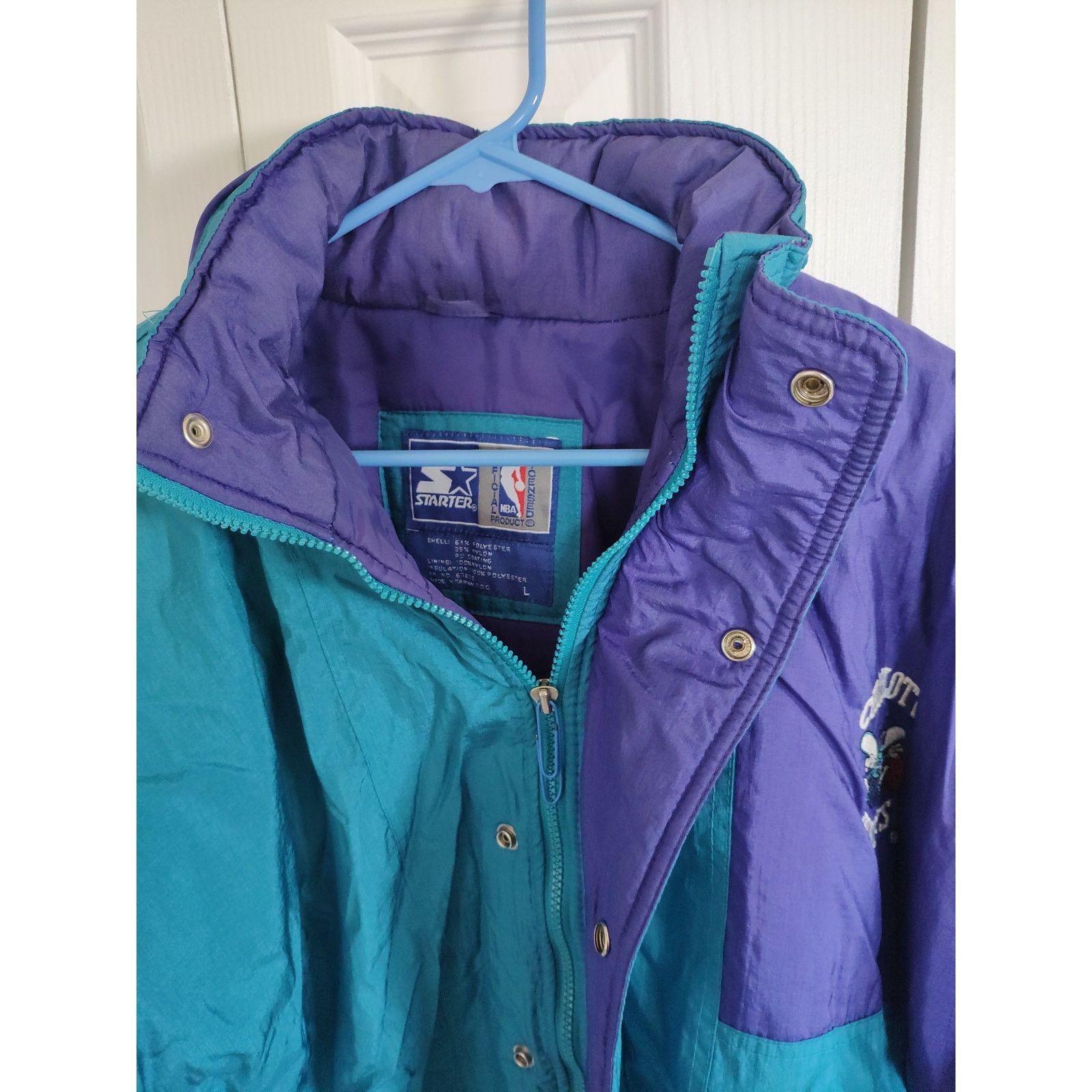 Starter Vintage Starter Charlotte Hornets Puffer Jacket LARGE Size US L / EU 52-54 / 3 - 4 Thumbnail