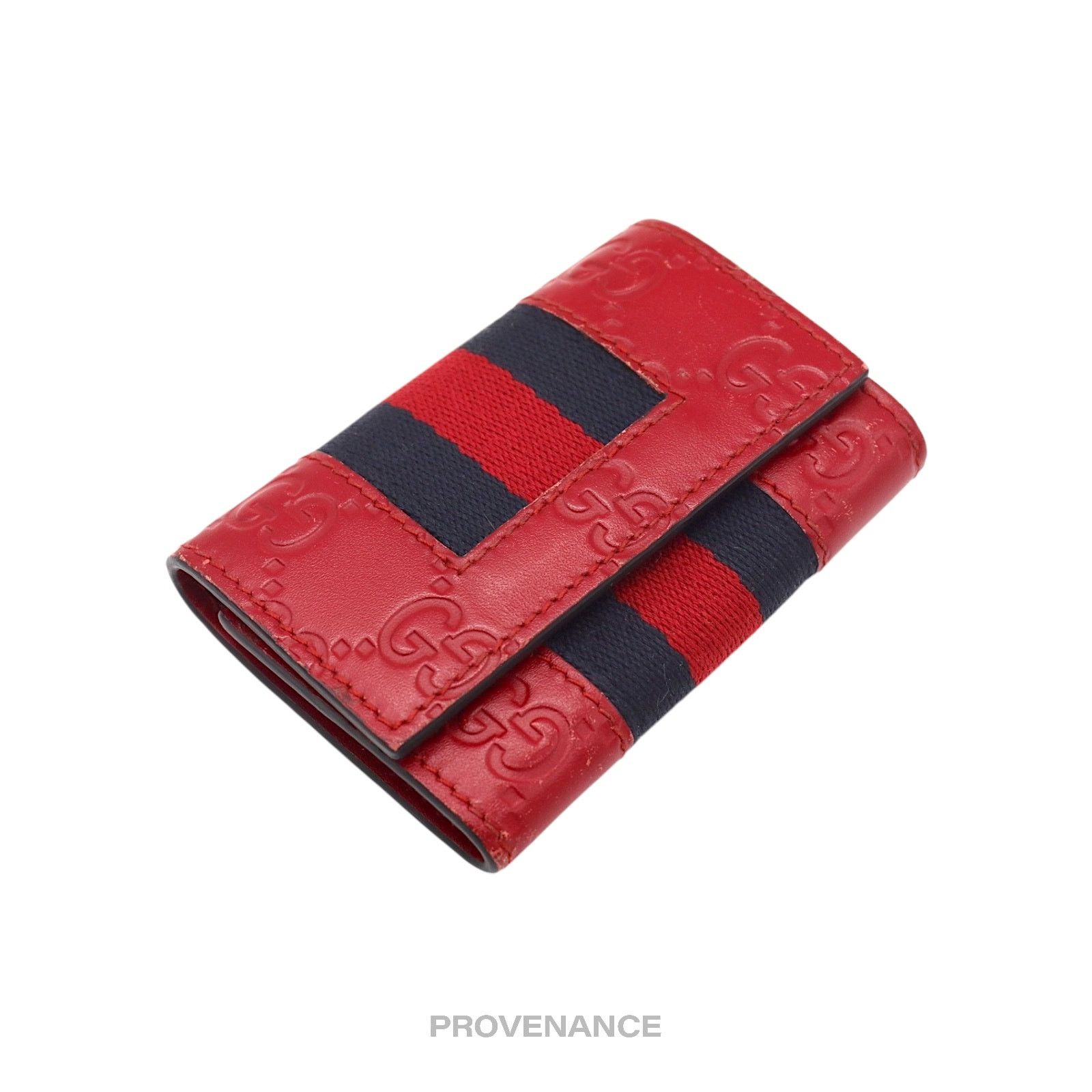 Gucci 🔴 Gucci GG Web 6 Key Holder - Red Guccissima Leather Size ONE SIZE - 6 Thumbnail