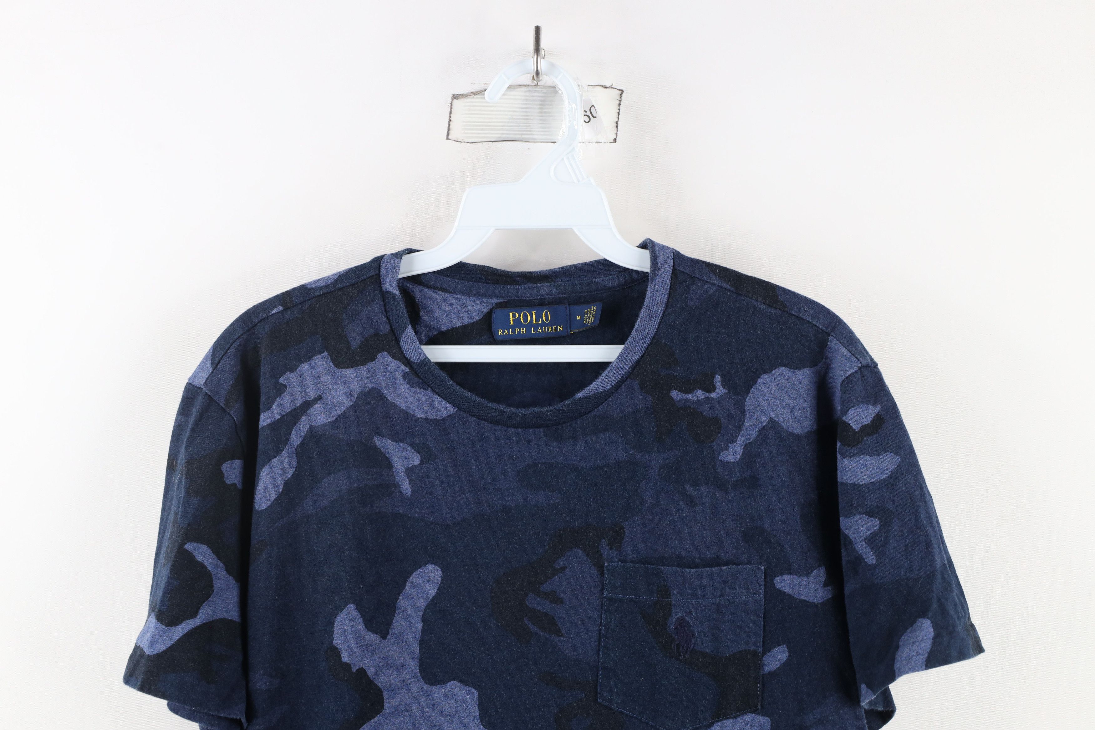 Ralph Lauren × Vintage Vintage Ralph Lauren Camouflage Short Sleeve Pocket T-Shirt Size US M / EU 48-50 / 2 - 2 Thumbnail