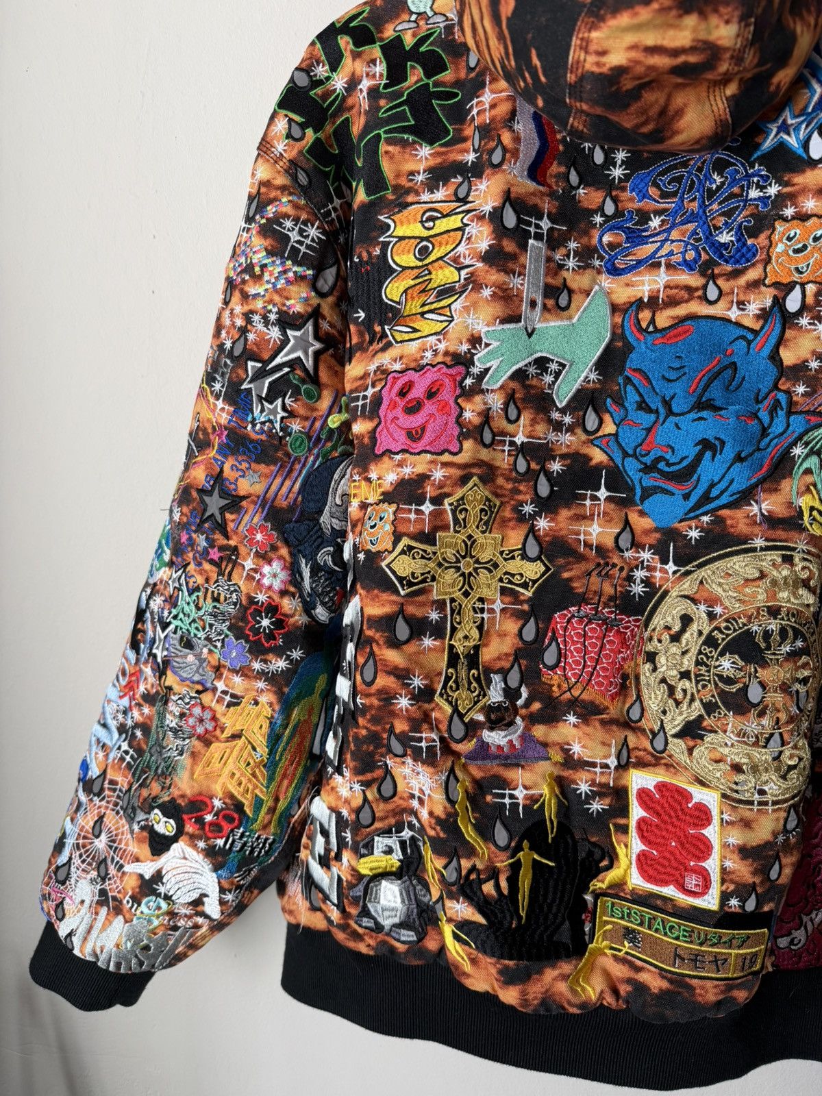 Supreme Supreme SS25 AOI Embroidered Hooded Work Jacket Flames Sz XL Size US XL / EU 56 / 4 - 3 Thumbnail