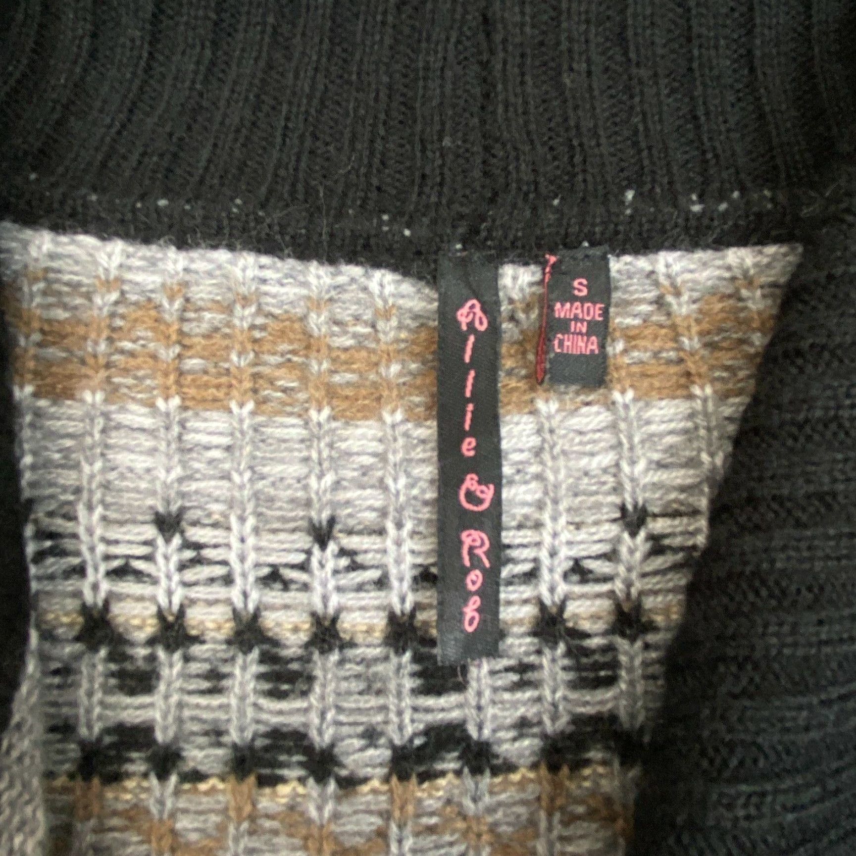 Vintage Allie & Rob Womens Cardigan Sweater Small Black Gray Open Waterfall Soft Loose Knit Style Regular Casual Comfort Men’s? Size S / US 4 / IT 40 - 3 Thumbnail