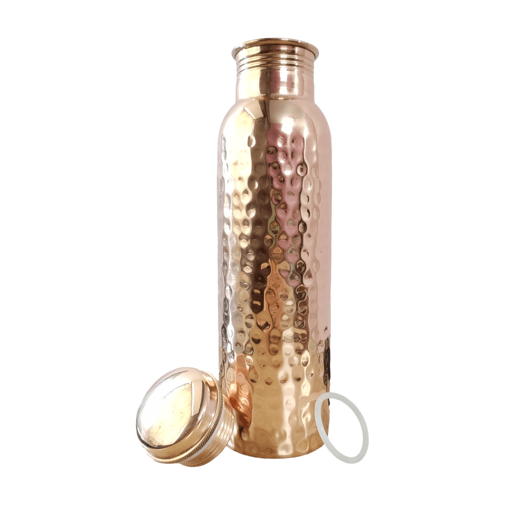 Handmade NEW 100% Hammered Copper Water Bottle, 32.5 oz/950 mL Size ONE SIZE - 1 Thumbnail
