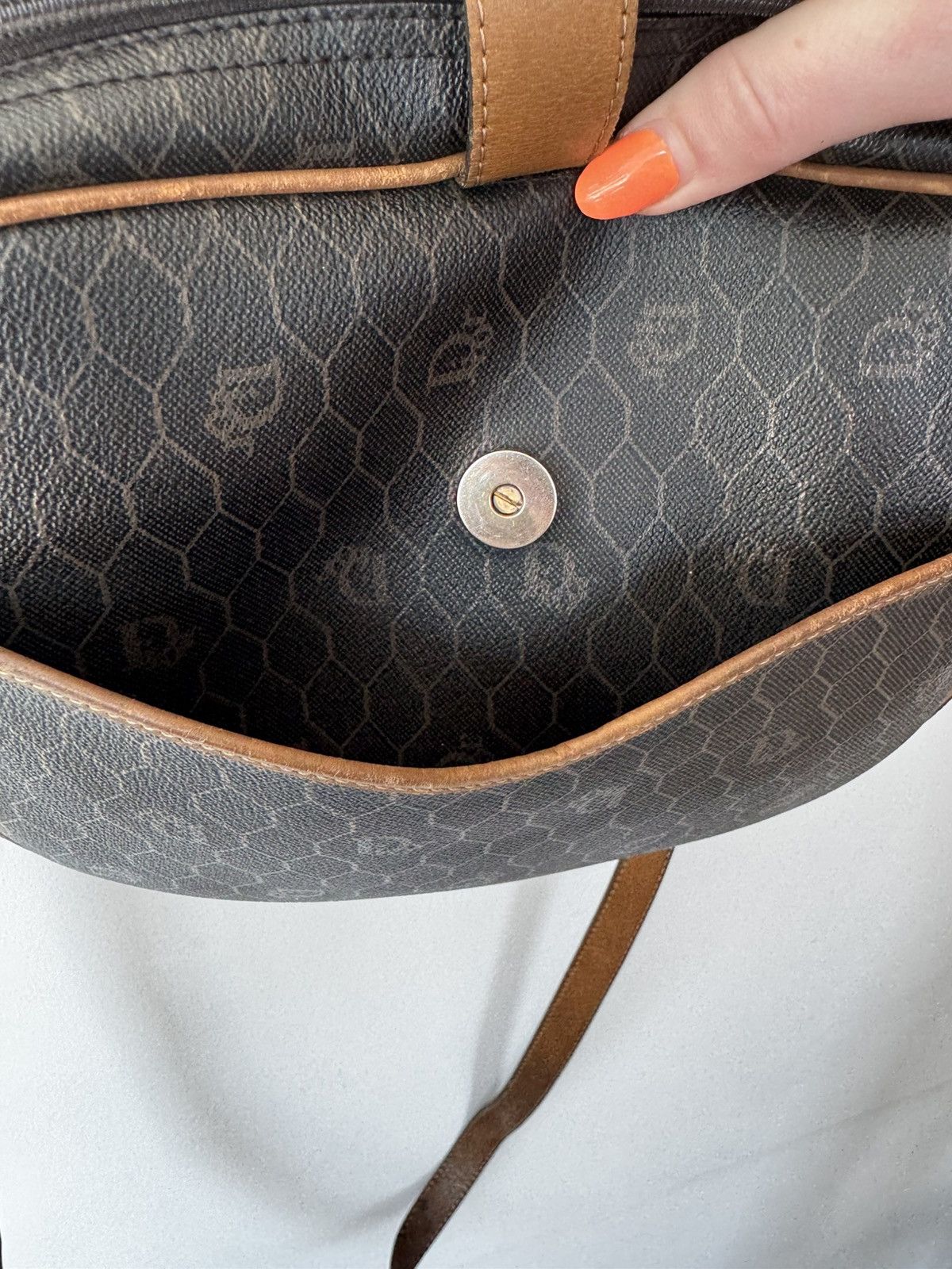Christian Dior Monsieur Black Dior Honeycomb Coated Canvas Crossbody 1970’s Vintage Size ONE SIZE - 3 Thumbnail