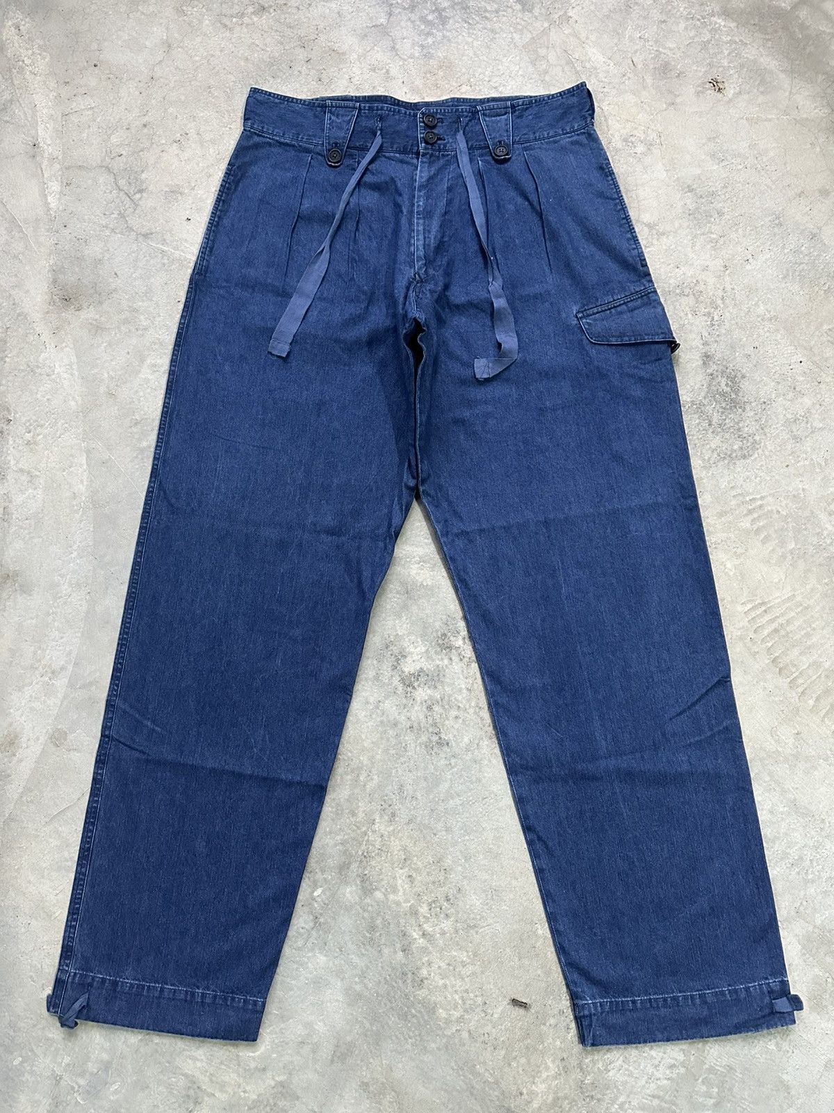 Yohji Yamamoto Archival Piece 80s Ys For Men Denim Drawstring Cargo Trouser Size US 32 / EU 48 - 3 Thumbnail