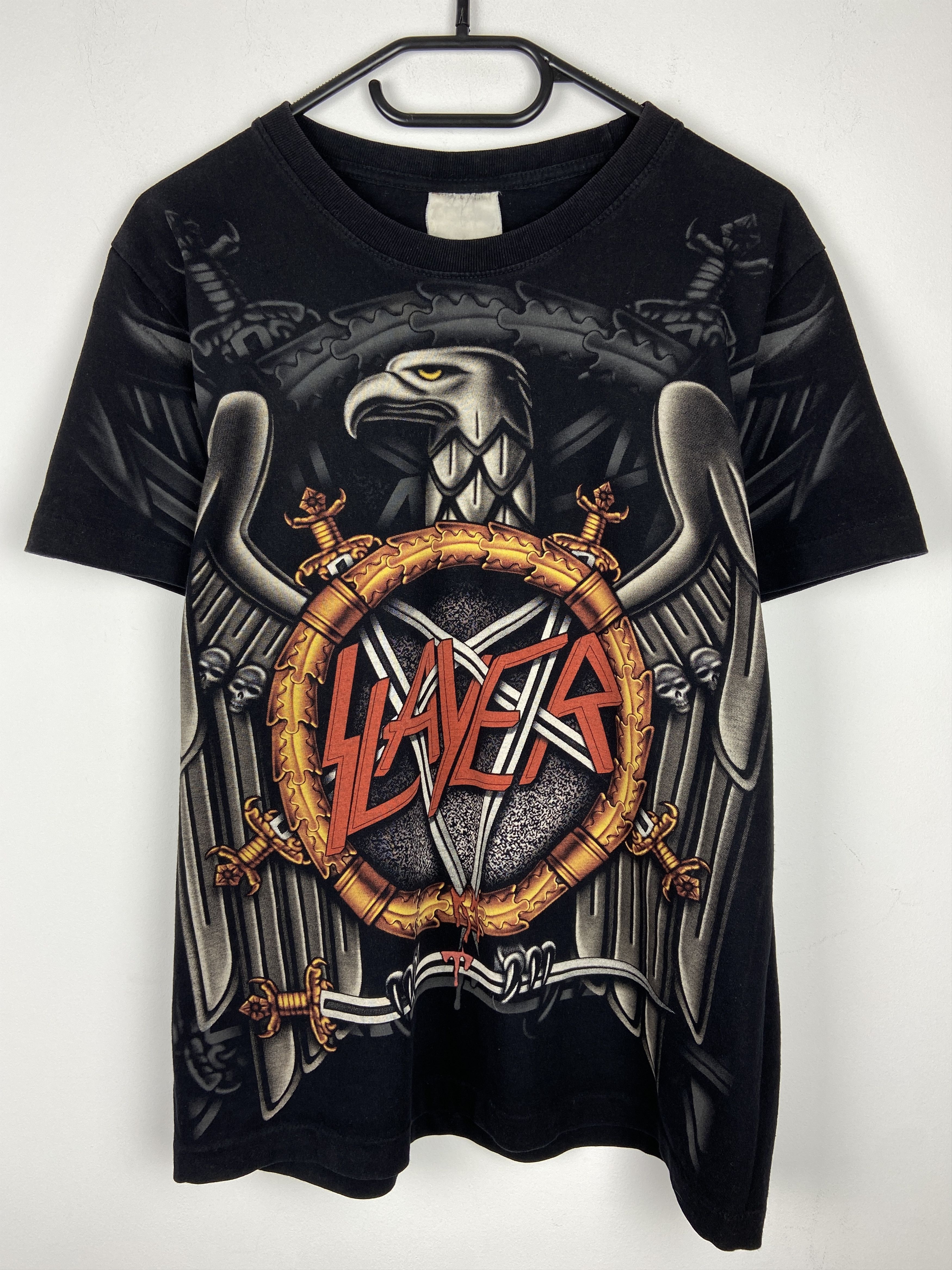 Band Tees 90s Vintage Slayer All Over Print Single Stitch T Shirt Tee Size US S / EU 44-46 / 1 - 1 Thumbnail
