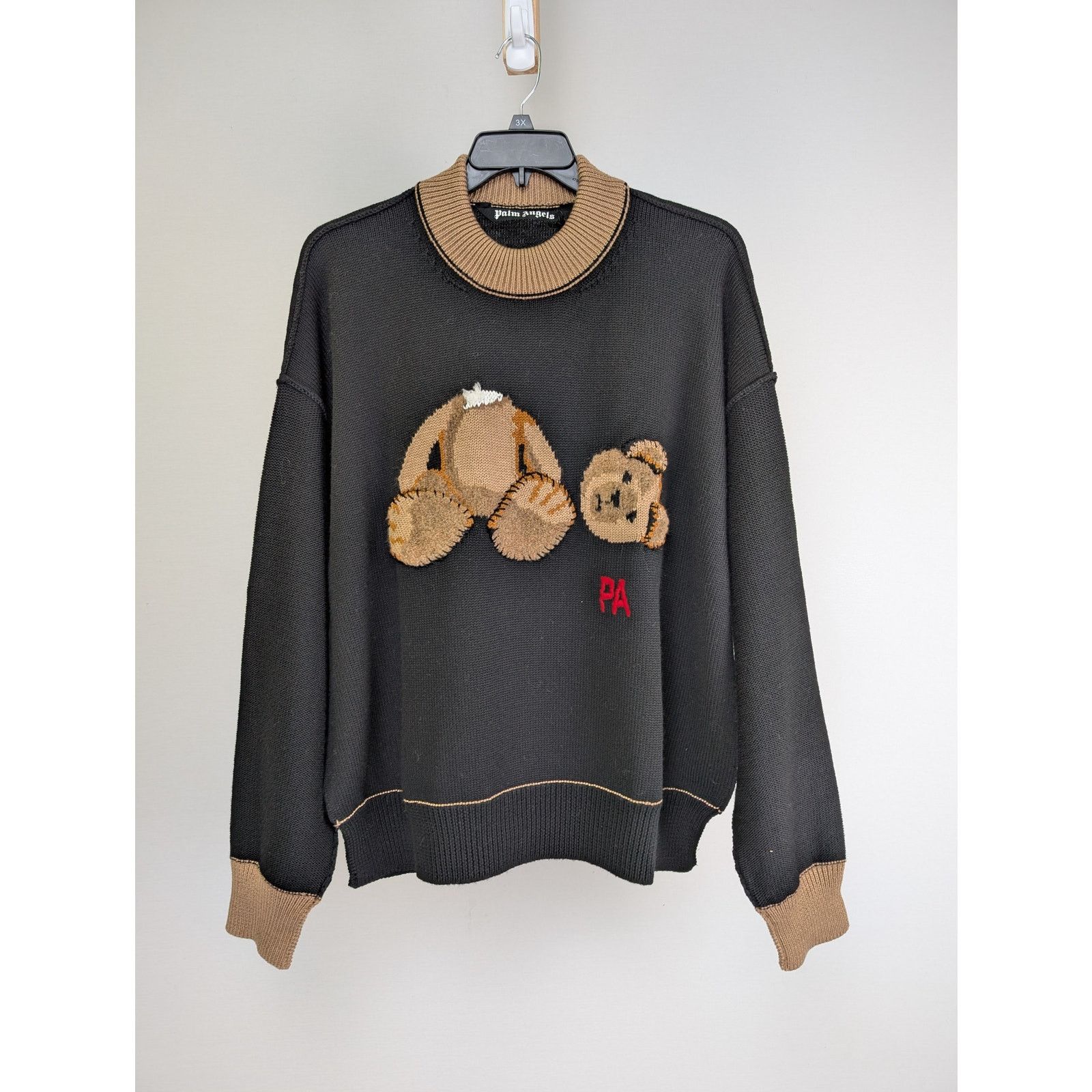 Palm Angels o1rshd1 PA Bear Sweater in Black/Brown Size US M / EU 48-50 / 2 - 2 Thumbnail