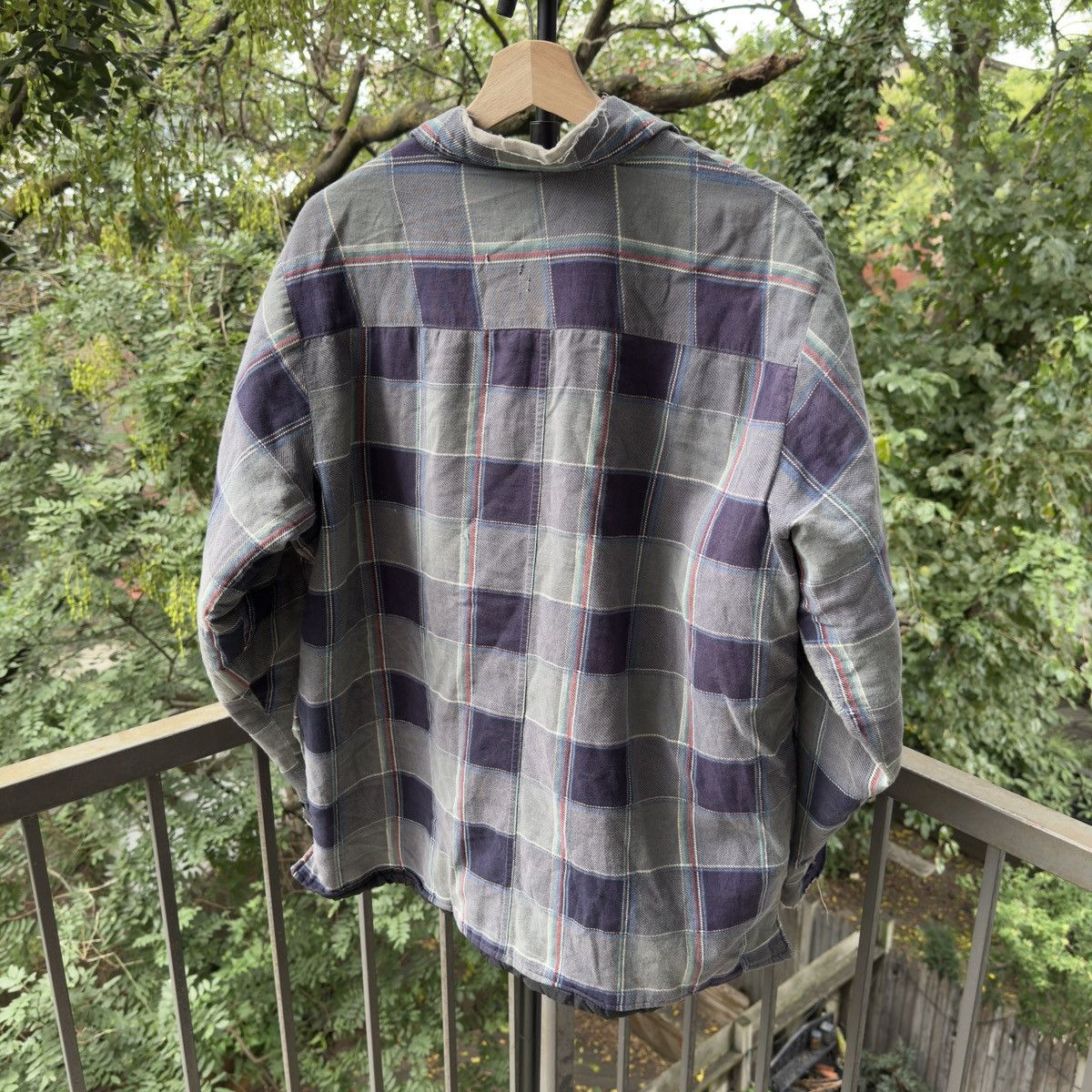 Vintage Thrashed Faded Distressed Flannel Shirt Jacket ERD Grunge Size US L / EU 52-54 / 3 - 2 Thumbnail