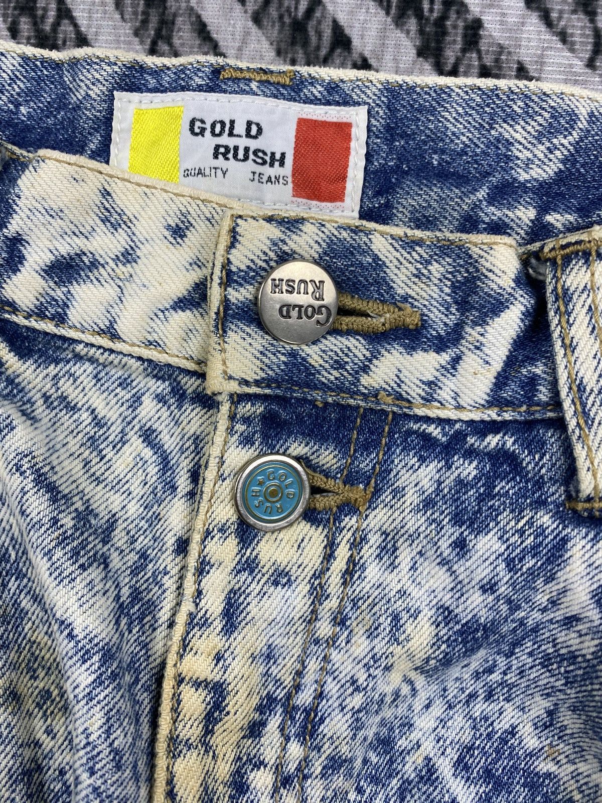 Japanese Brand Vintage Gold Rush Blue Washed Stain Jeans Size US 26 / EU 42 - 13 Thumbnail