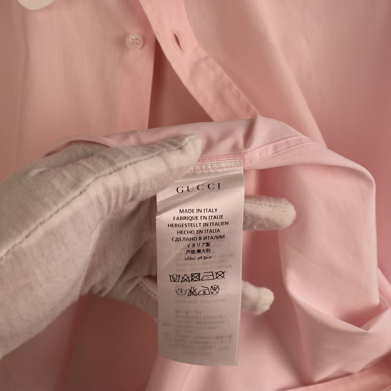 Gucci Gucci Pink Shirt with White Contrast Collar Size US M / EU 48-50 / 2 - 6 Thumbnail