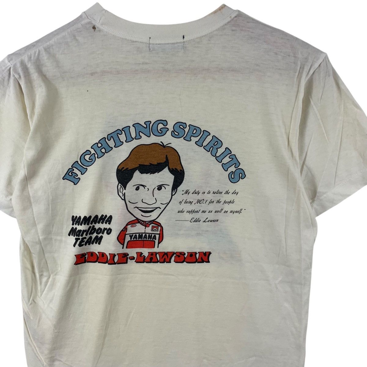 Vintage Vintage 80’ YAMAHA EDDIE LAWSON MotoGP Rider Tee Shirt Top Size US S / EU 44-46 / 1 - 6 Thumbnail