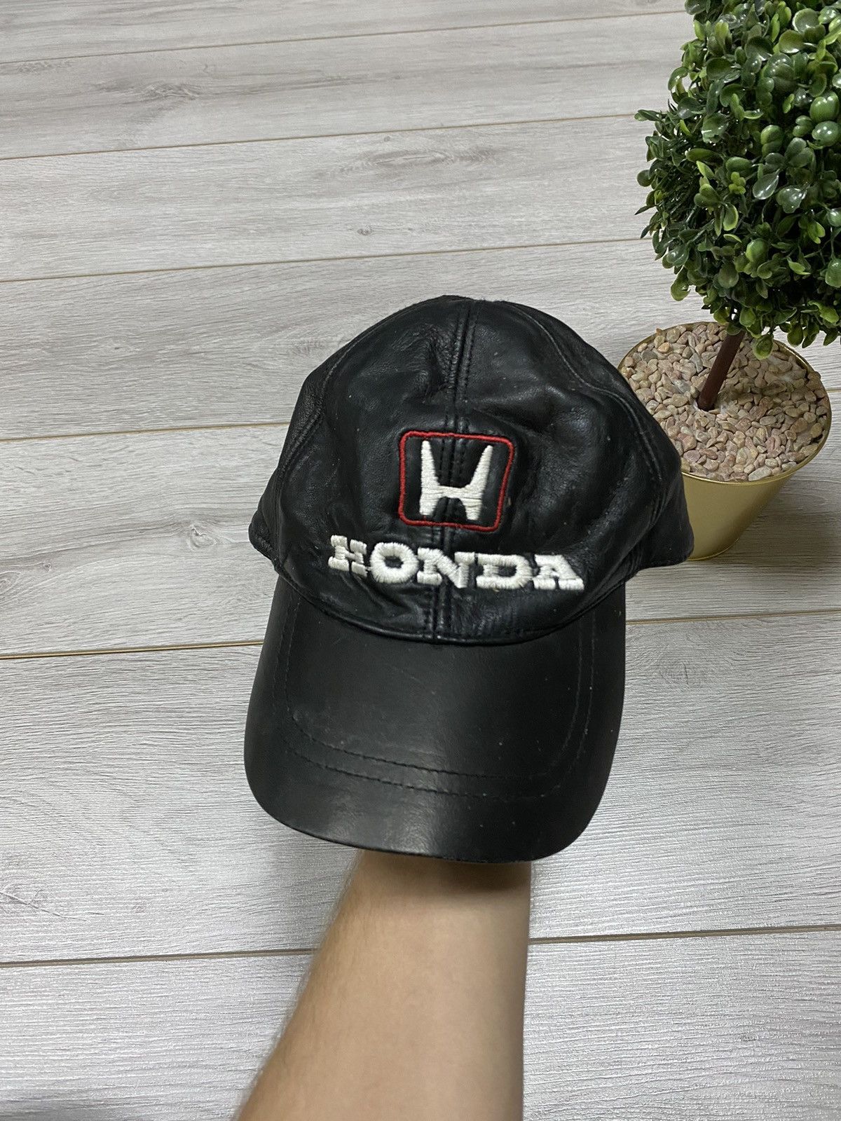 Honda Honda vintage leather racing big logo cap Size ONE SIZE - 1 Thumbnail