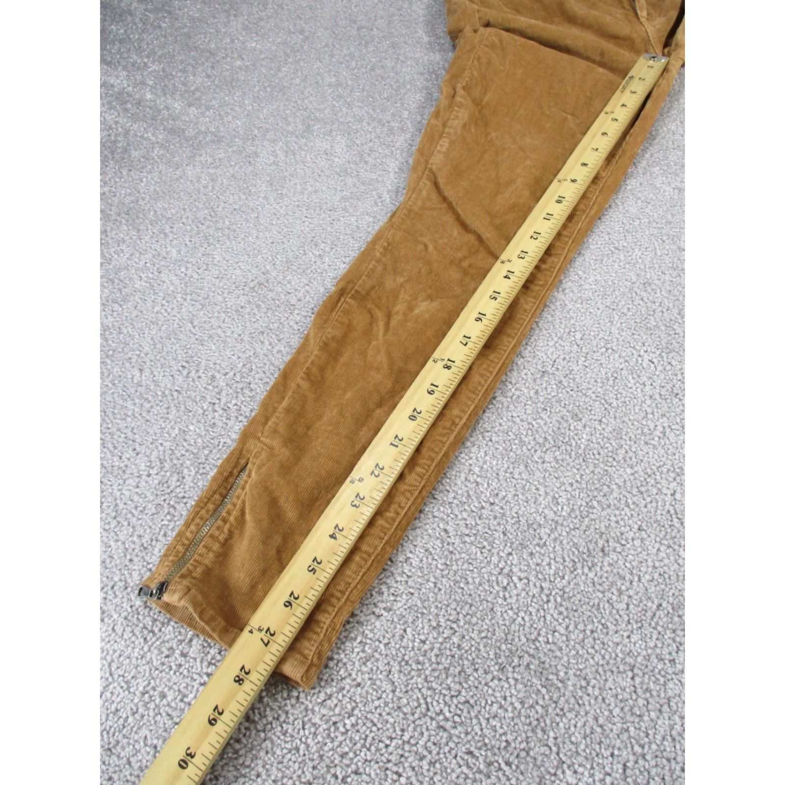 Paige Paige Pants Womens 27 Tan Corduroy Skinny Ankle Flat Front Zip Cotton Spandex Size 27" / US 4 / IT 40 - 4 Thumbnail