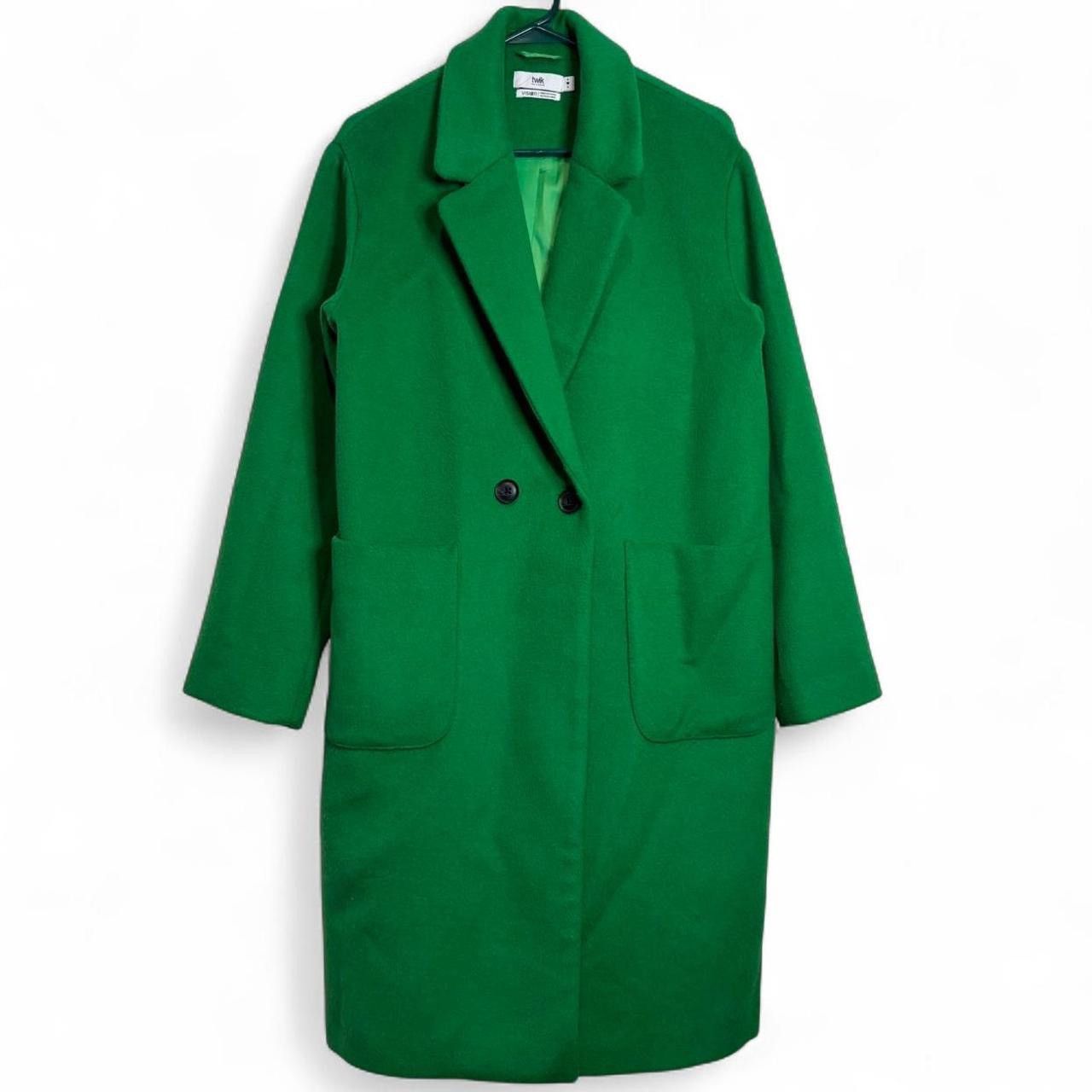 Other Twik Recycled Fibres Wool Blend Green Long Coat Jacket - S Size US S / EU 44-46 / 1 - 1 Thumbnail