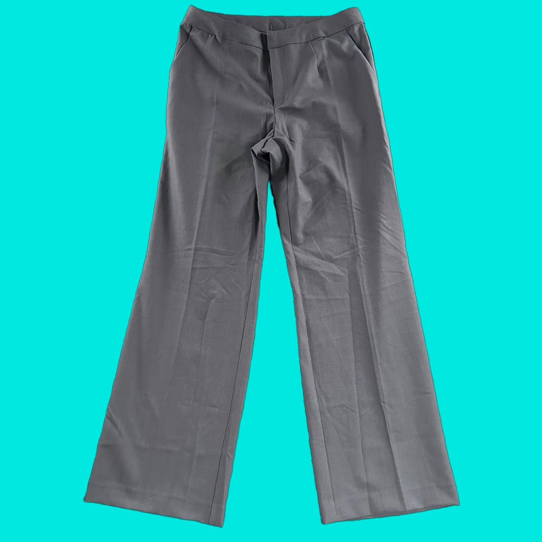 H&M H&M Womens Pants Blue Size 12 Dress Pant Slim Fit High Rise Polyester  Blend Dress Pants Women's Slim Fit High Rise Blue Size 12 Pants | Grailed