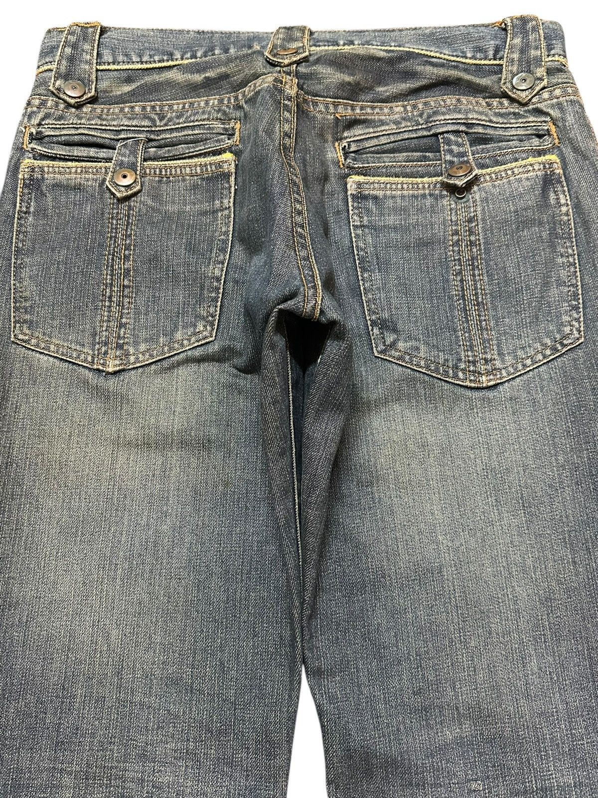 Japanese Brand Vintage Schlussel Faded Wash Style Distressed Flare Jeans Size US 30 / EU 46 - 5 Thumbnail