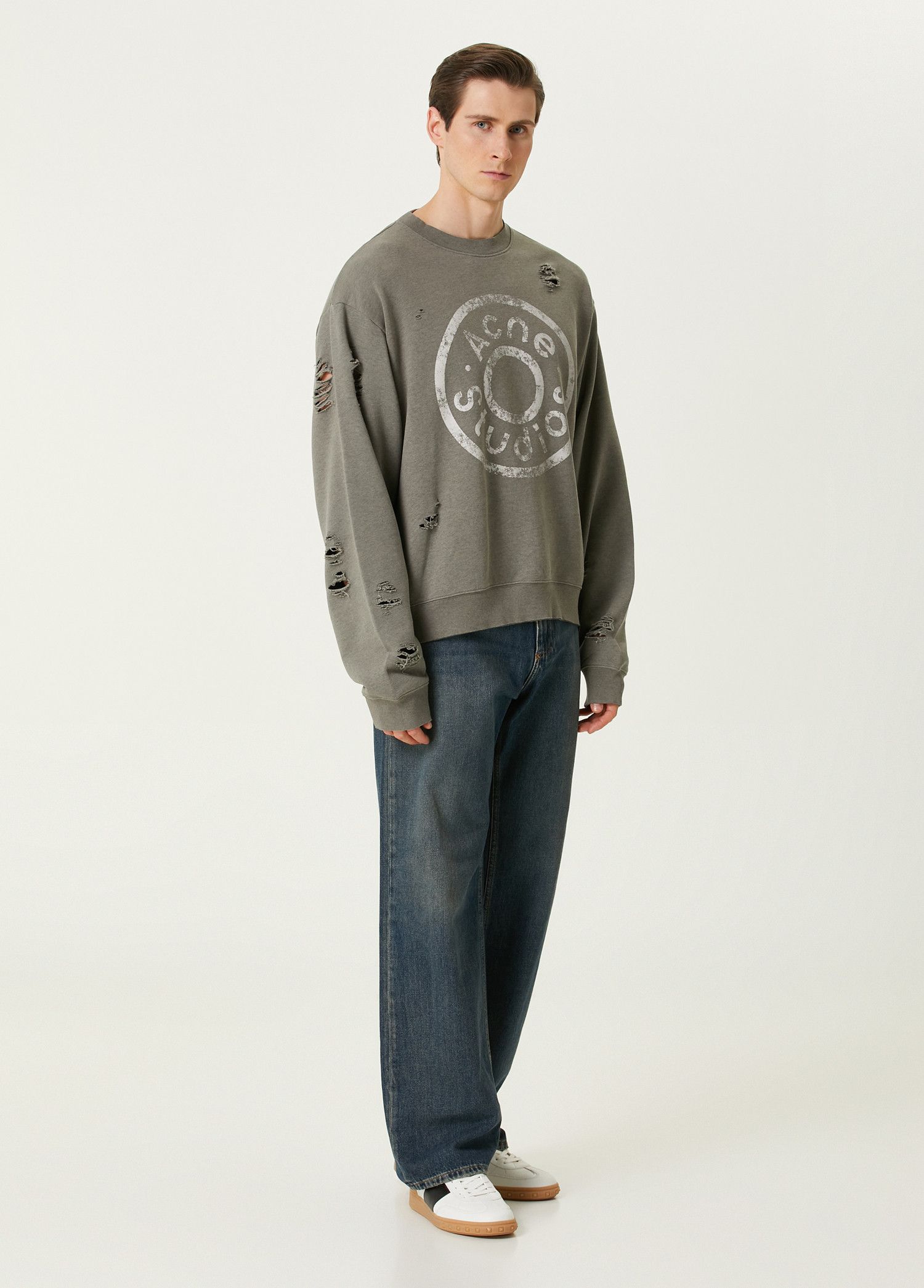 Acne Studios ACNE STUDIOS moss green logo print sweatshirt Medium q Size US M / EU 48-50 / 2 - 2 Thumbnail