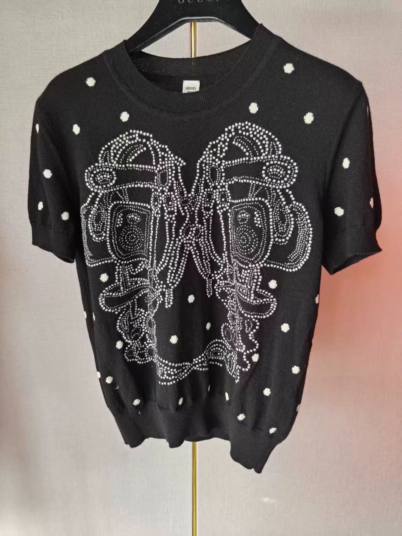 Hermes Hermes Black Short Sleeve Top Size US S / EU 44-46 / 1 - 1 Thumbnail
